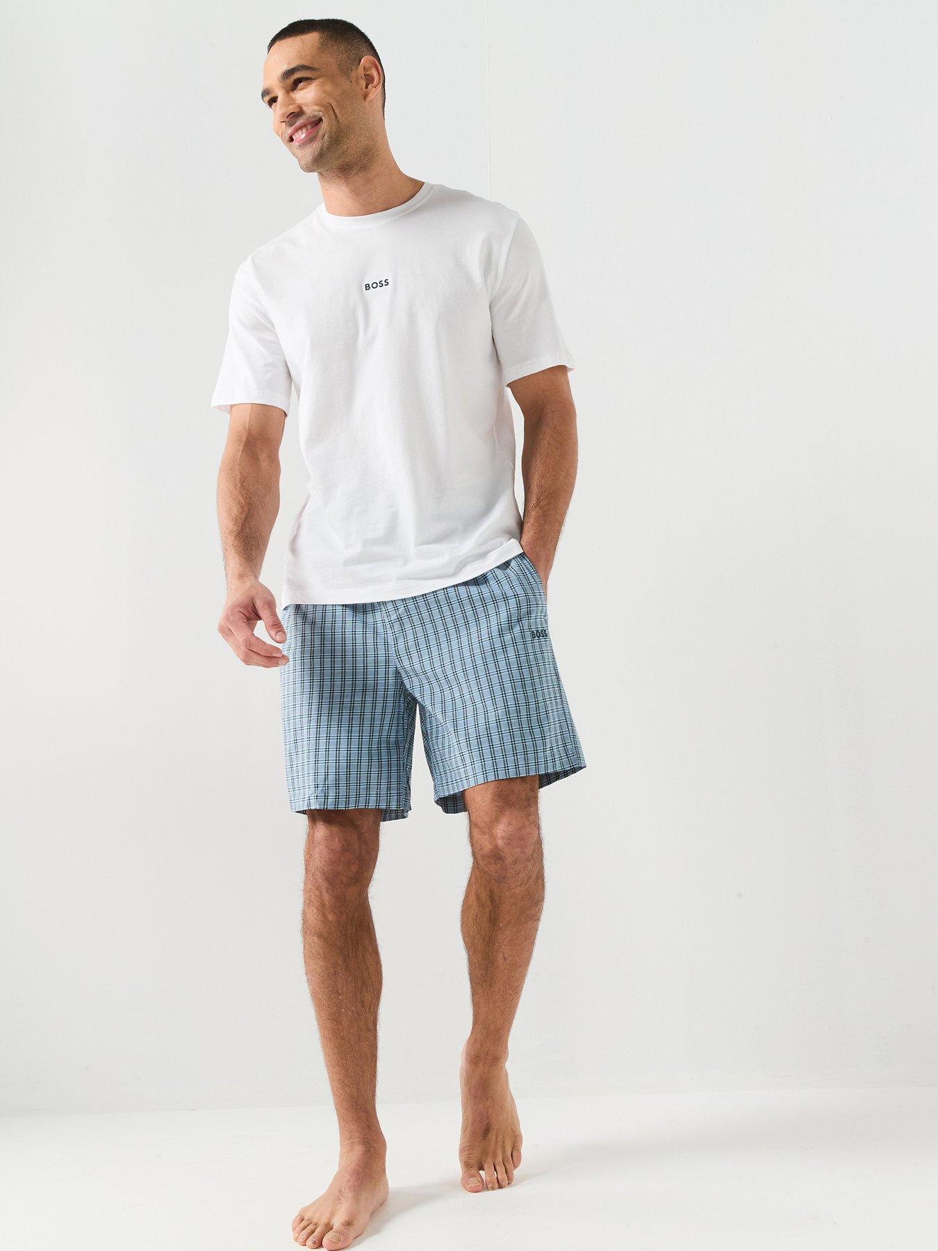 BOSS Chris Pattern Woven Short Pyjama Set - White