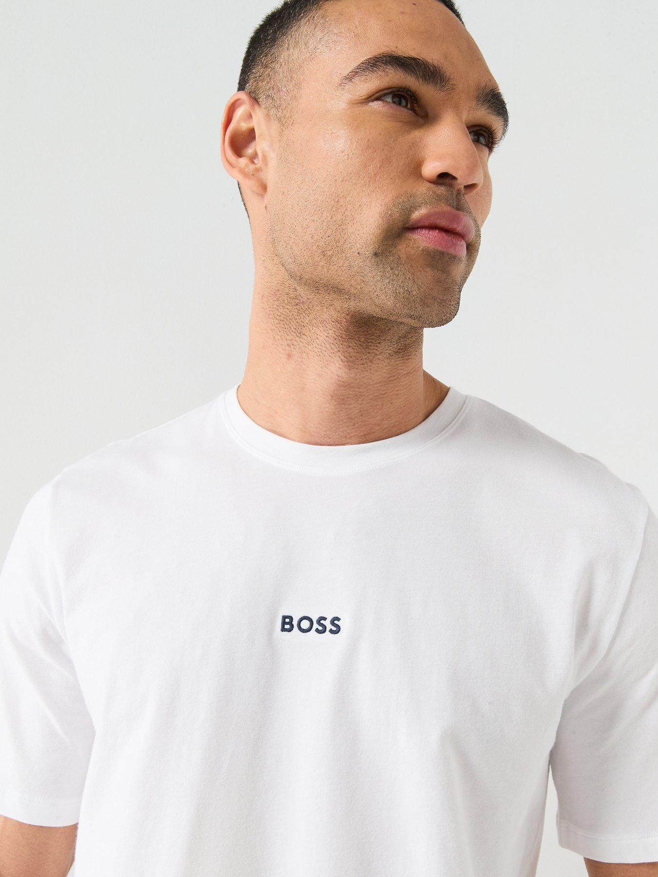 Image 4 of 6 of BOSS Chris Pattern Woven Short Pyjama Set - White