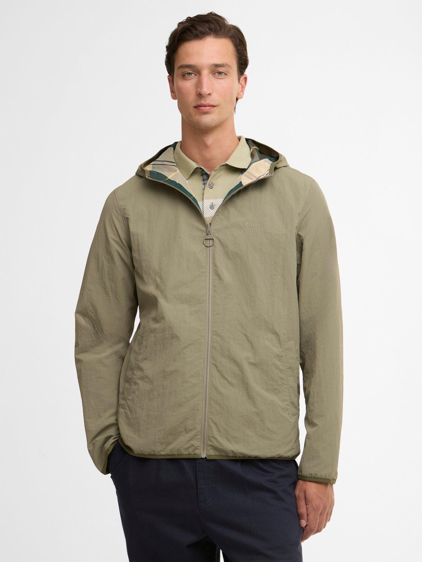 front image of barbour-reversible-kemble-showerproof-jacket-olive