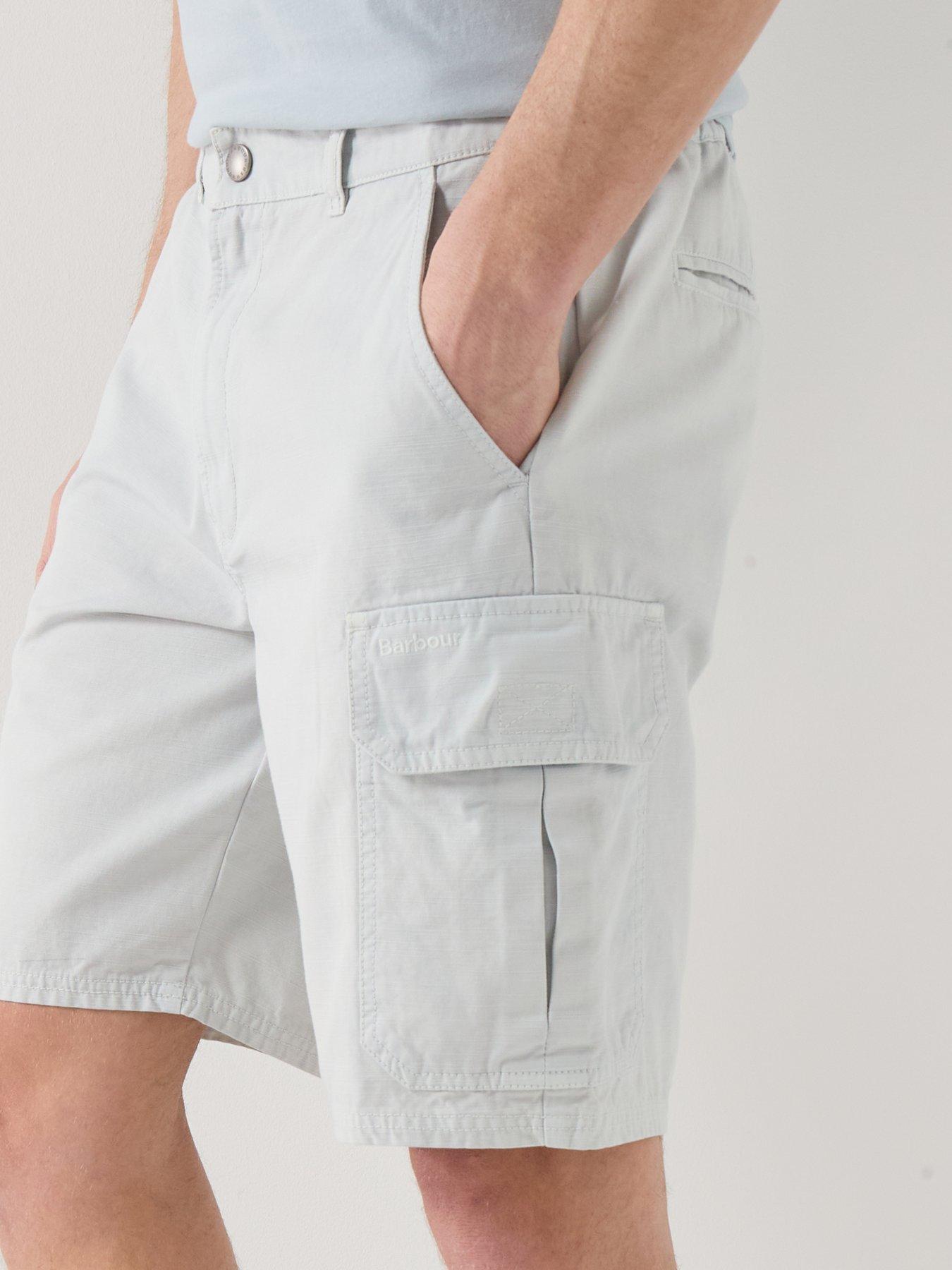 Image 4 of 4 of Barbour Draftmen Relaxed Cargo Shorts - Light Blue