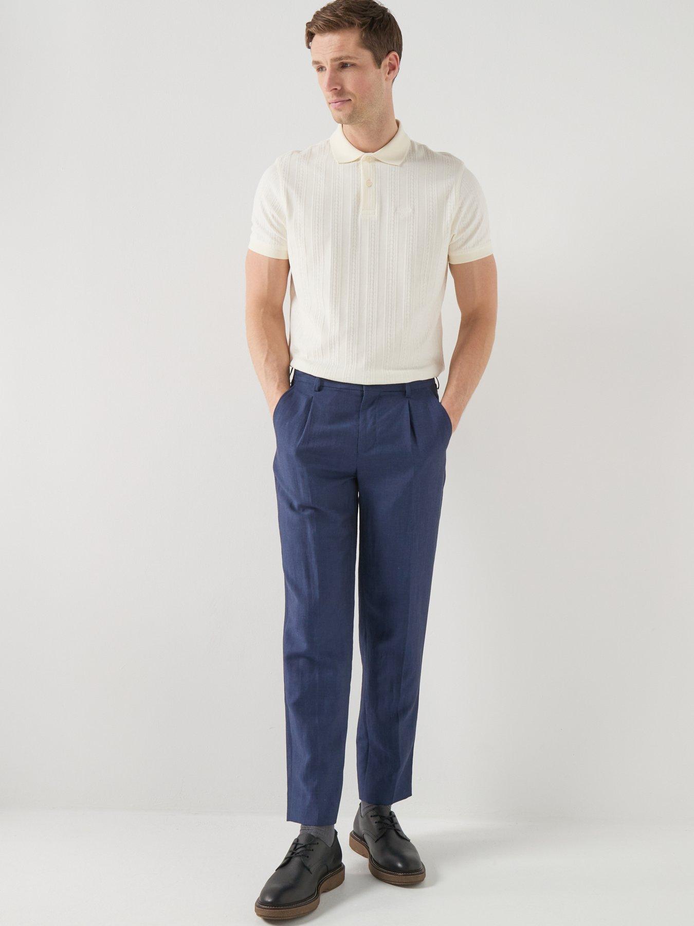  image of barbour-willowtree-linen-blend-trousers-navy