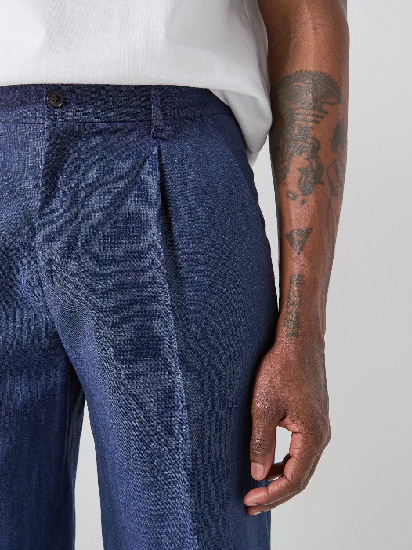  image of barbour-willowtree-linen-blend-trousers-navy