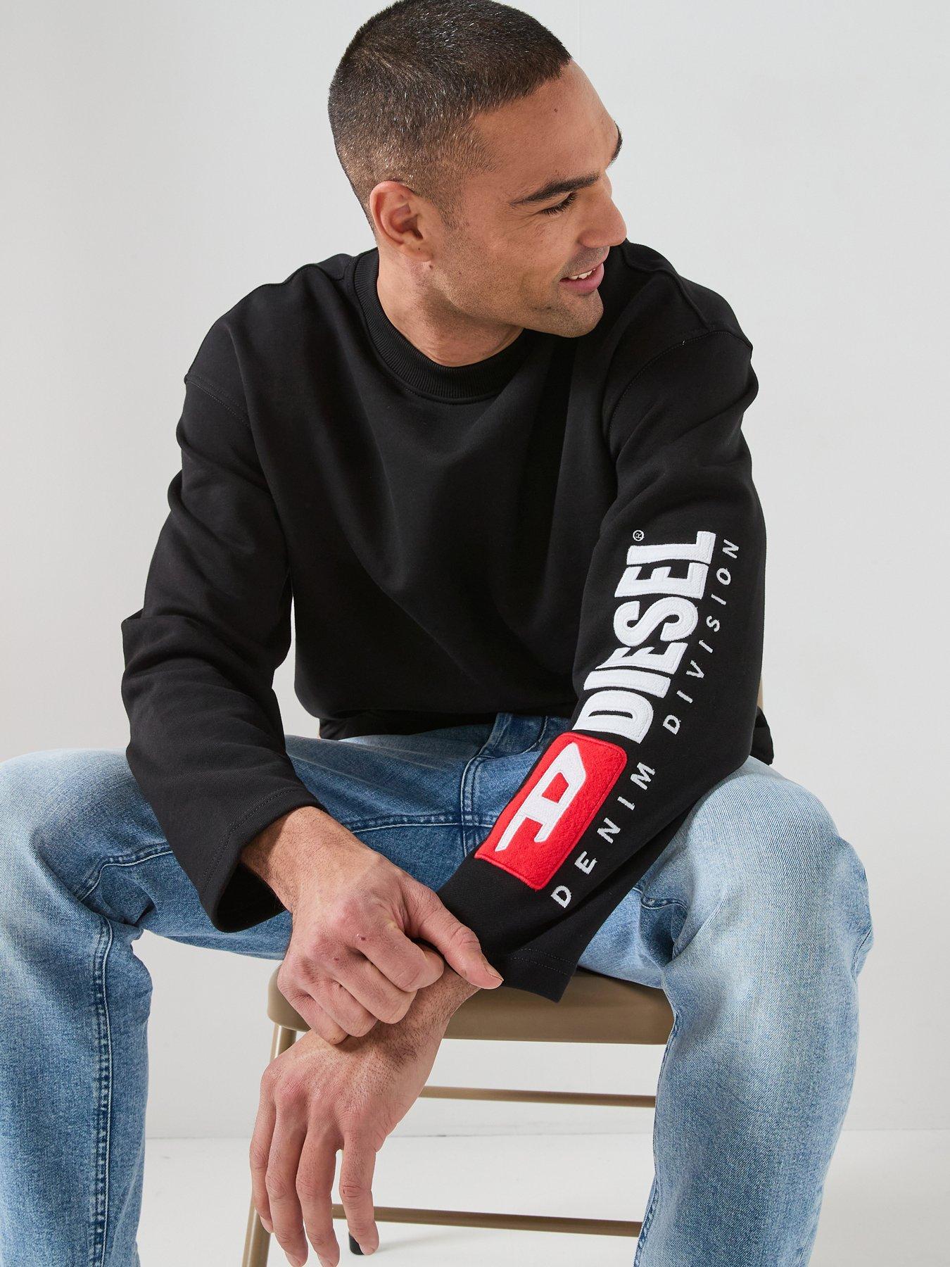  image of diesel-arm-logo-crew-sweatshirt-black