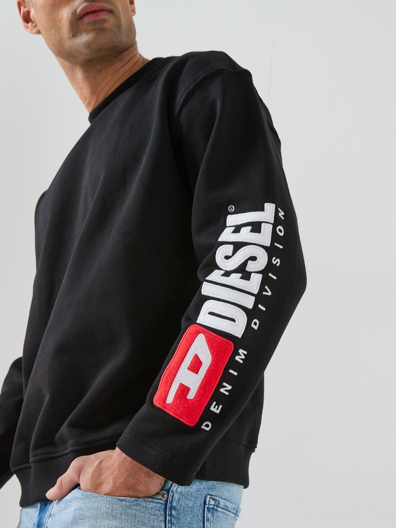  image of diesel-arm-logo-crew-sweatshirt-black