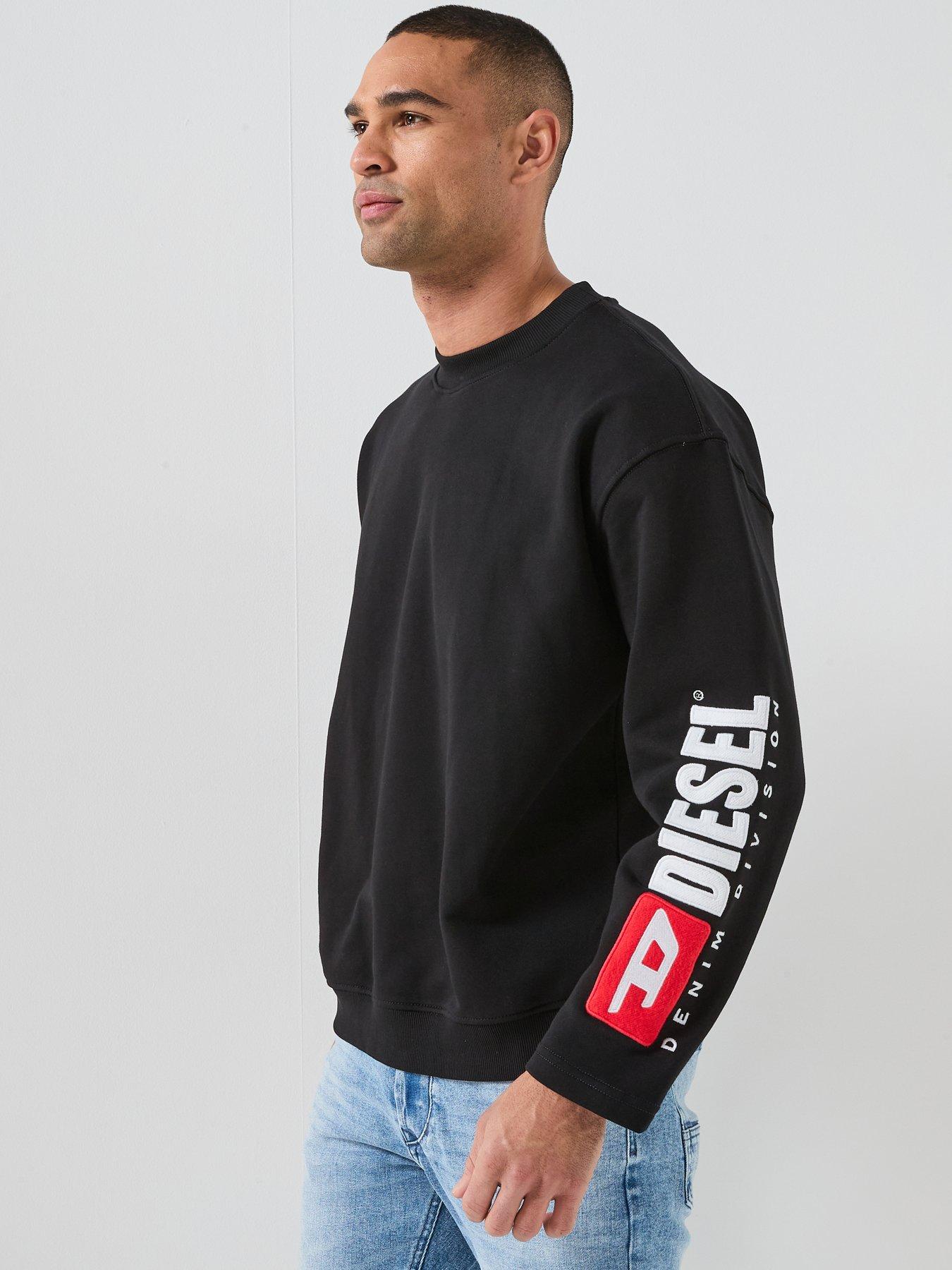  image of diesel-arm-logo-crew-sweatshirt-black