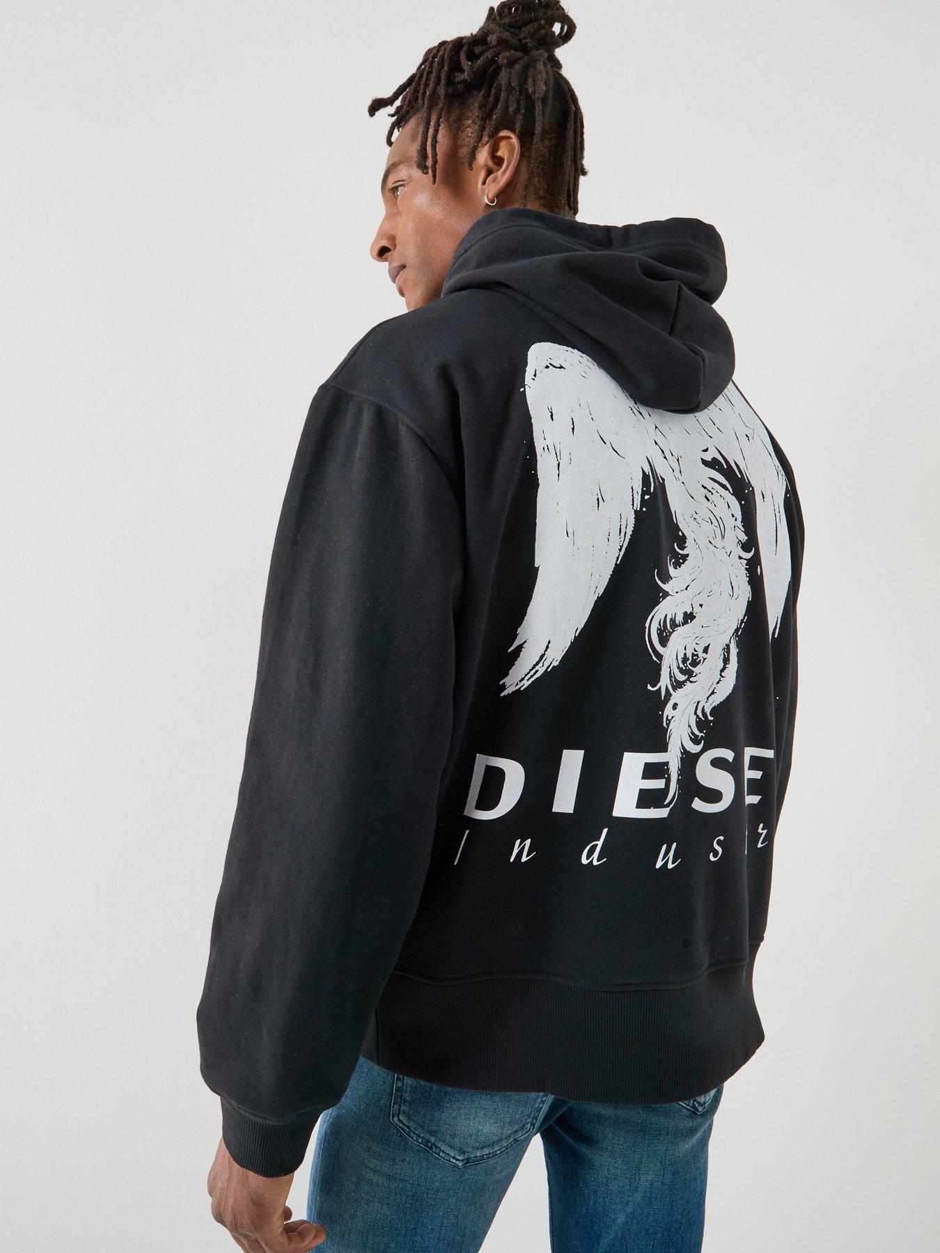 Image 1 of 6 of Diesel D Oval Overhead Hoodie - Black