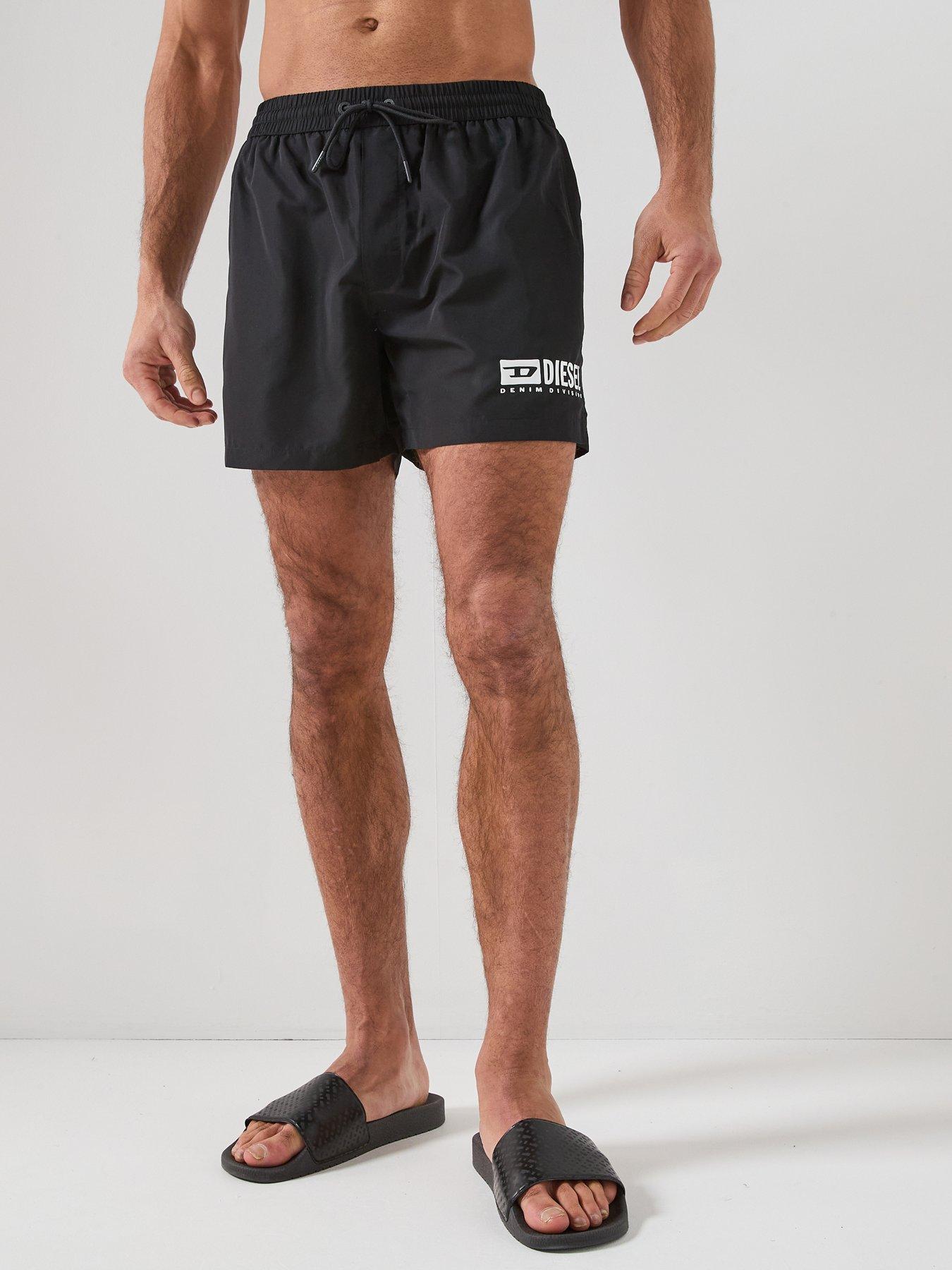 Image 1 of 6 of Diesel Classic Logo Swim Shorts - Black