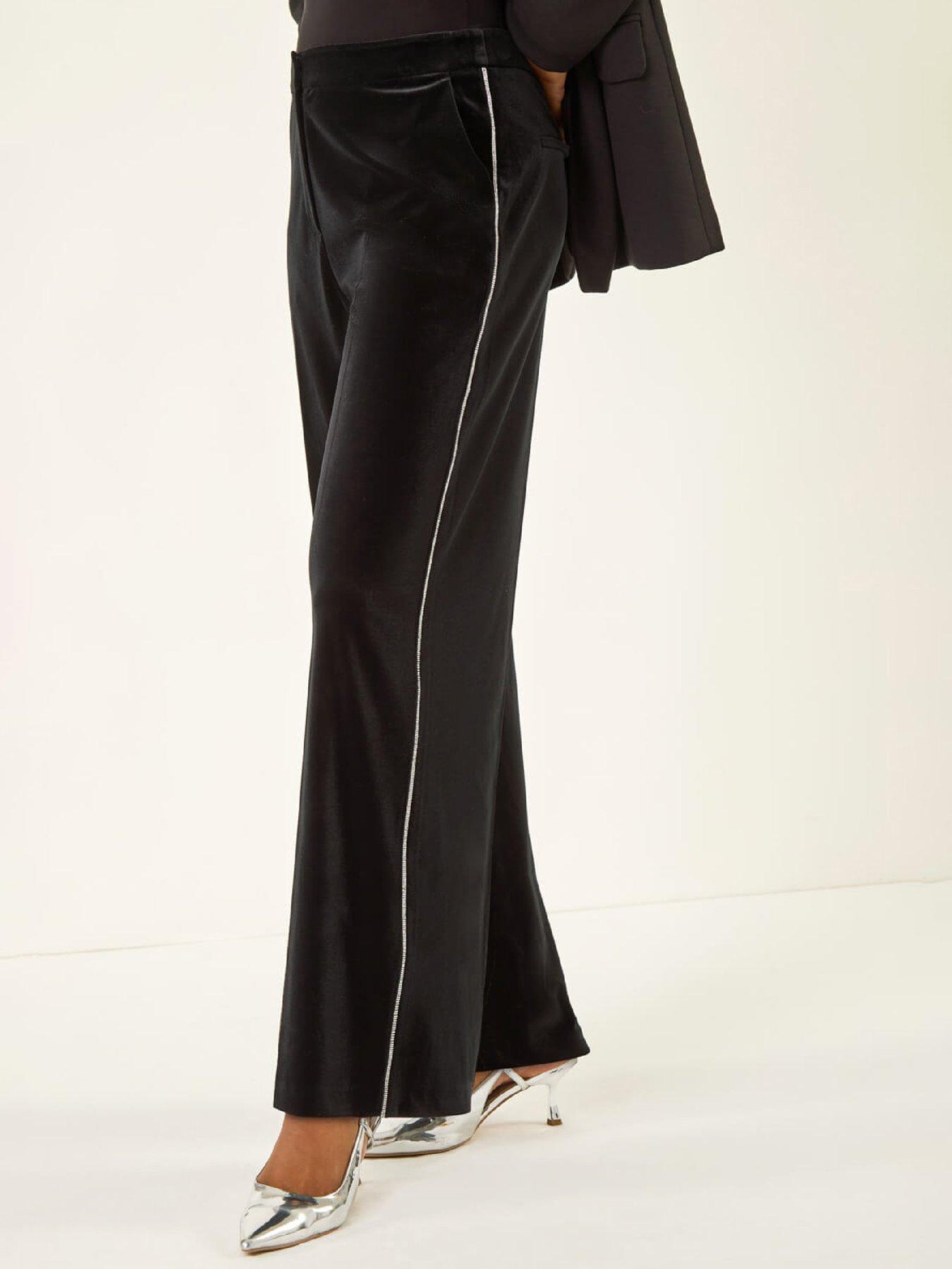 roman-velvet-diamante-side-trim-trouser-black