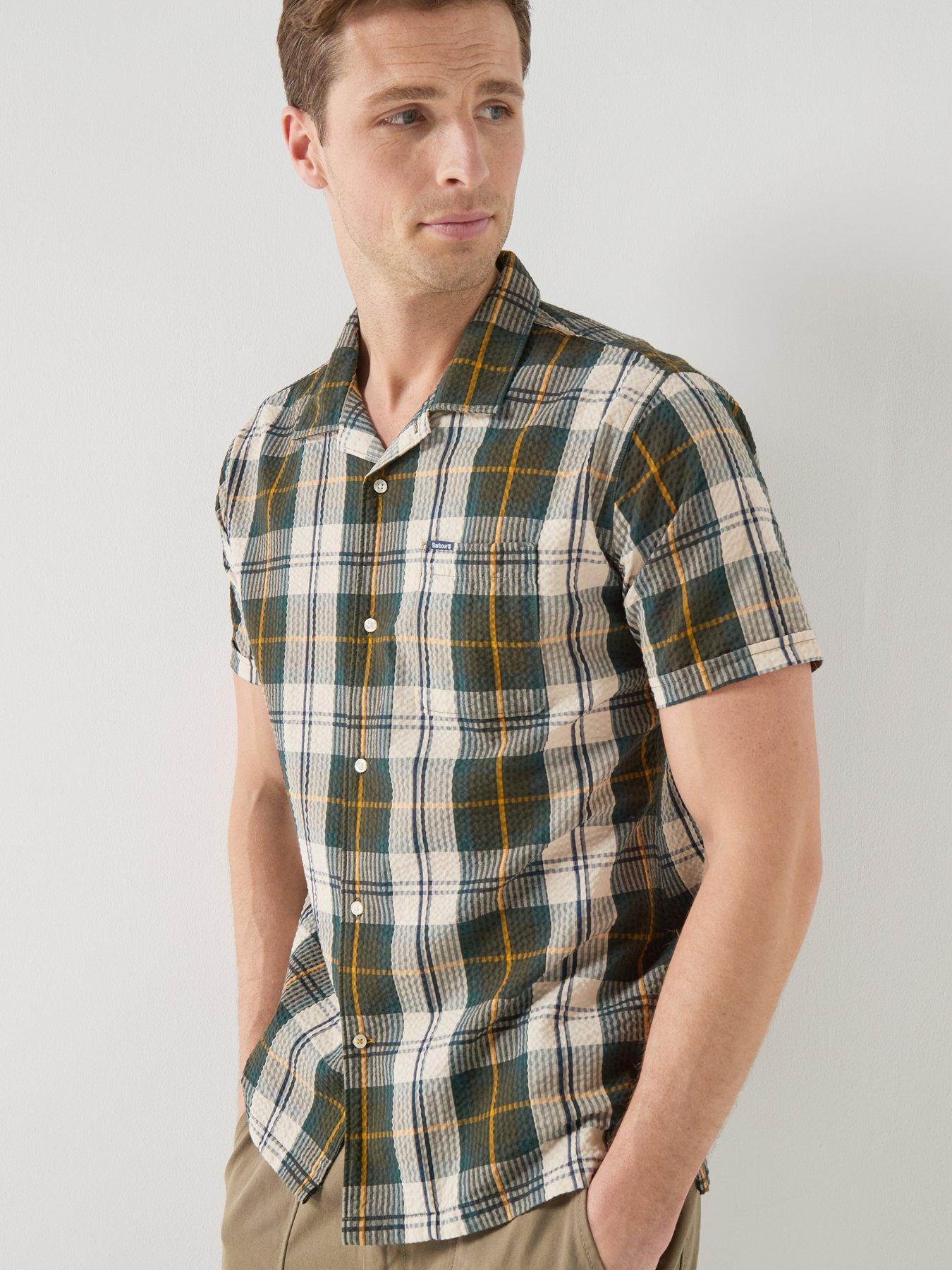 Barbour Clyde Seersucker Tartan Short Sleeve Shirt - Dark Multi