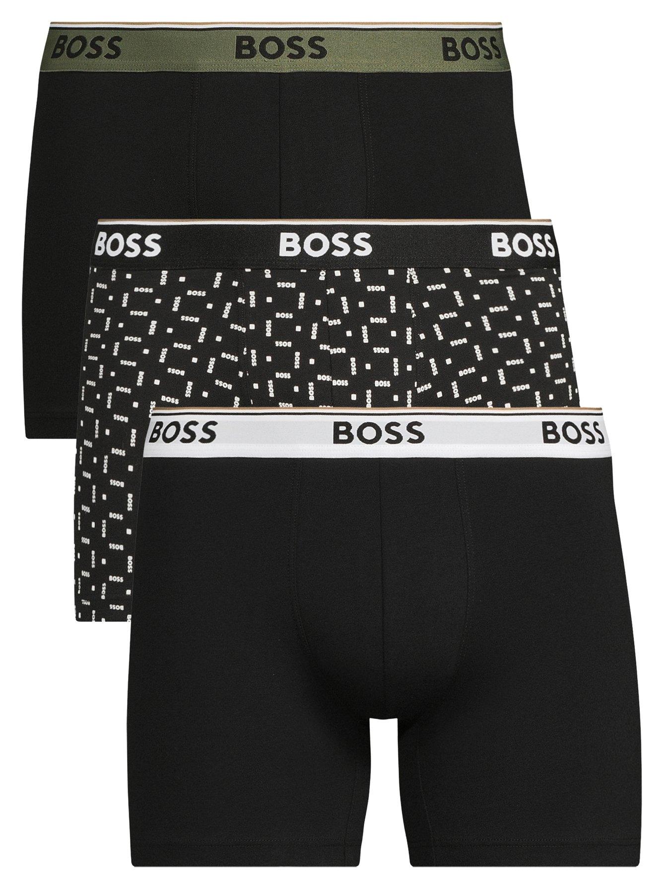 BOSS 3 Pack Power Design Boxer Briefs - Black