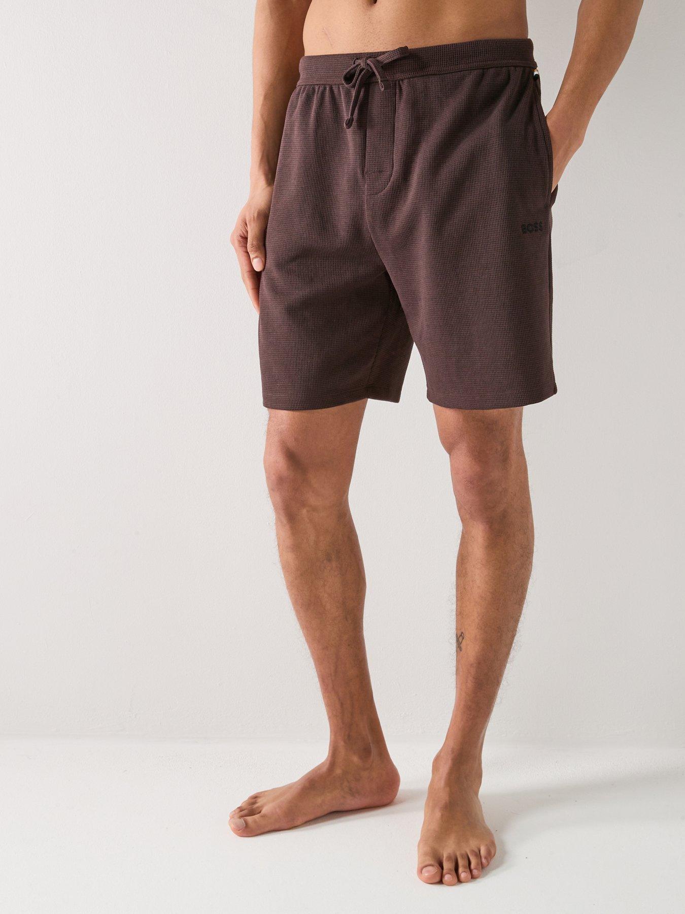Image 1 of 4 of BOSS Waffle Loungewear Shorts - Brown