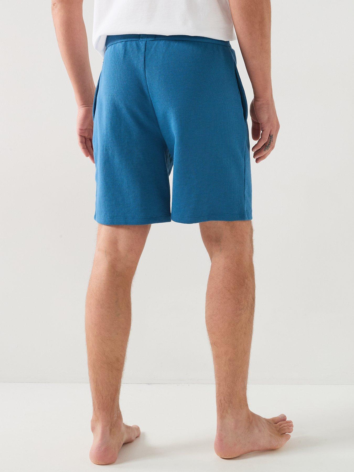 Image 2 of 6 of BOSS Waffle Loungewear Shorts - Blue