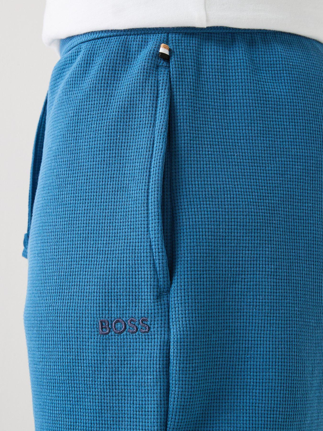 Image 5 of 6 of BOSS Waffle Loungewear Shorts - Blue