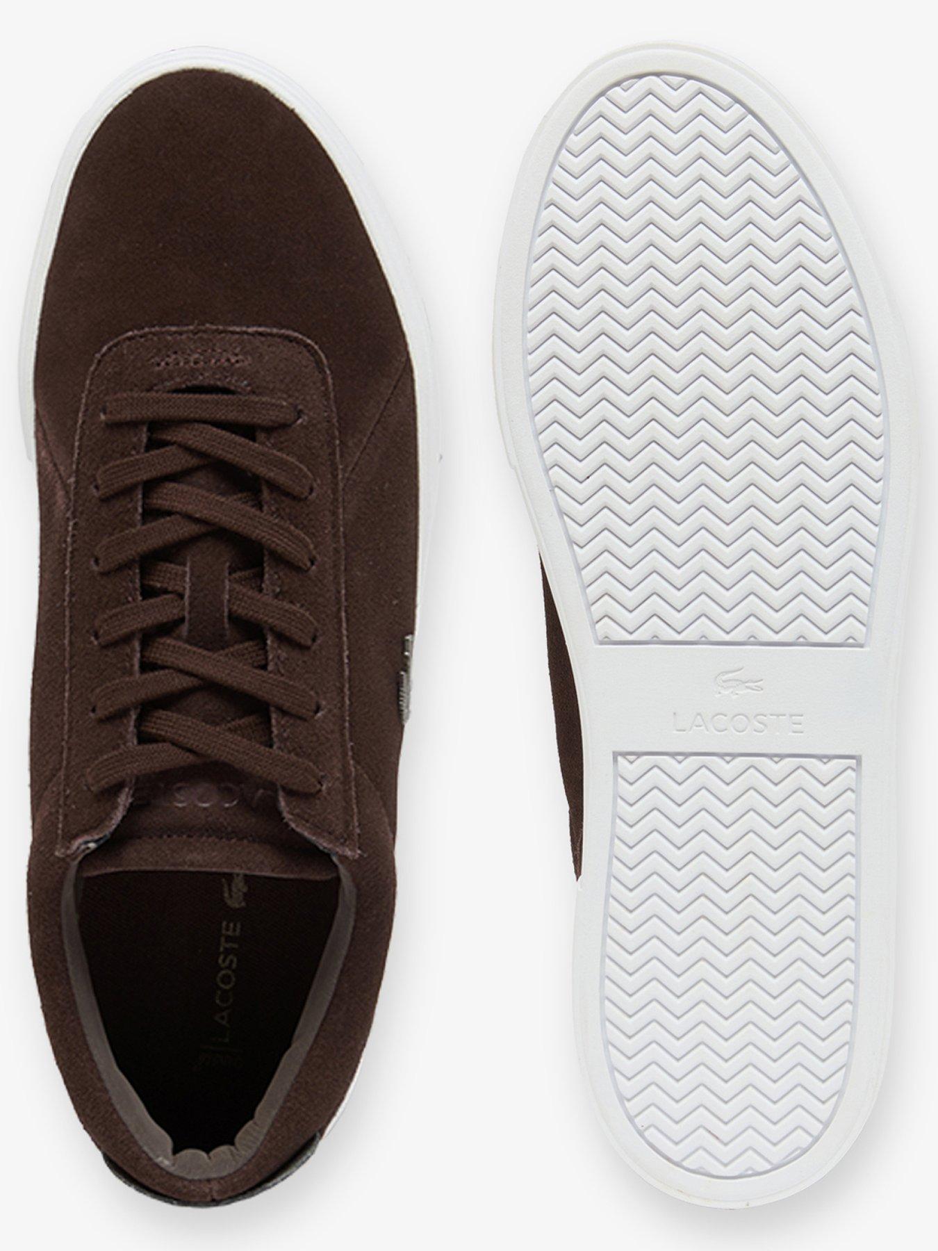 Image 4 of 6 of Lacoste Court Set Suede Trainers - Brown