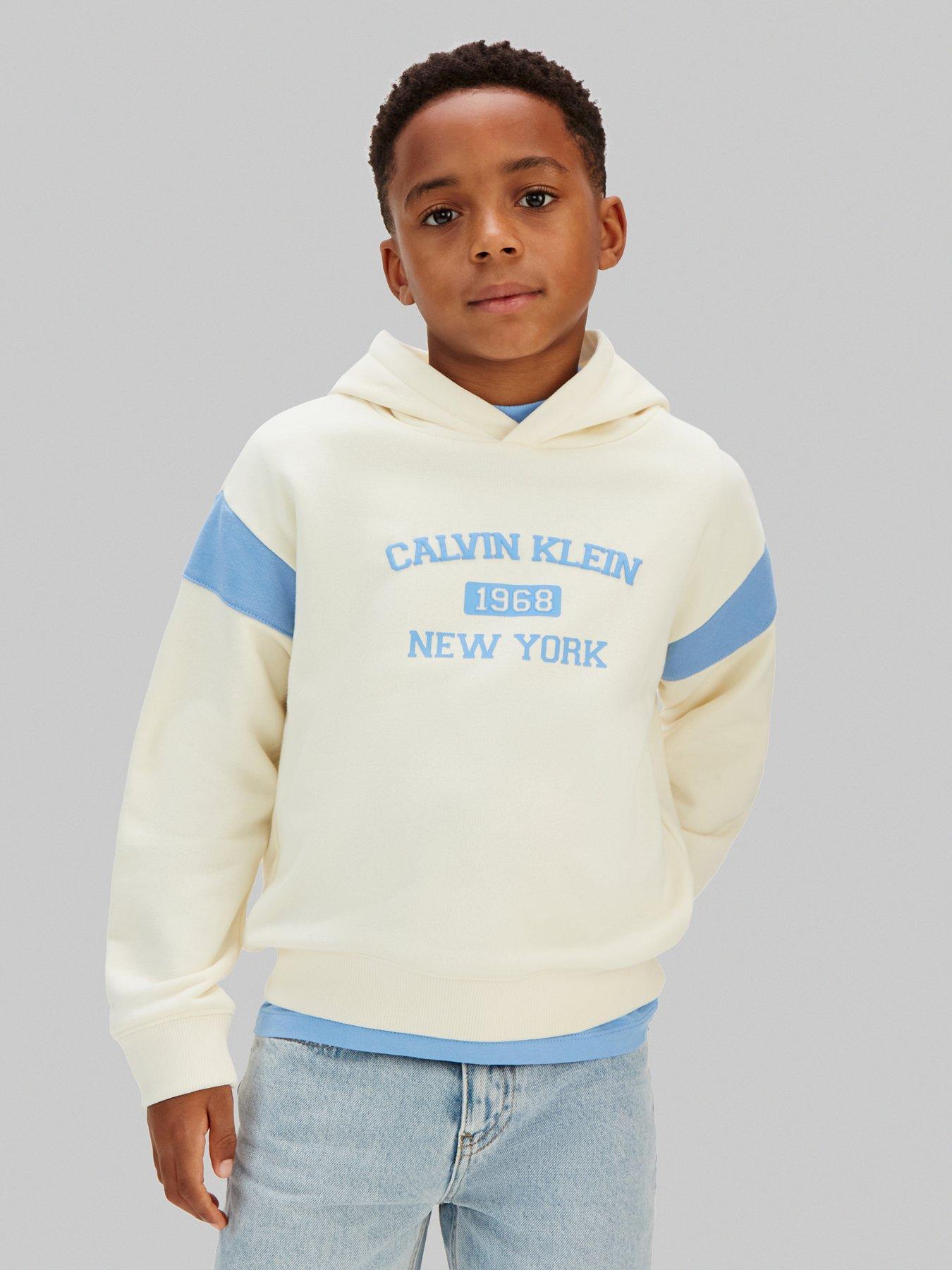 Calvin Klein Jeans Boys Relaxed Hoodie - Cream