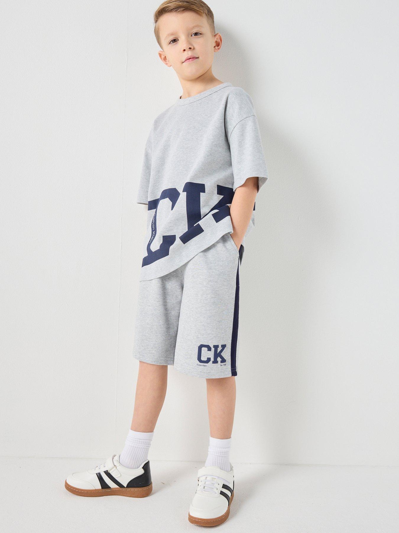 Calvin Klein Jeans Boys Varsity Relaxed Shorts - Grey