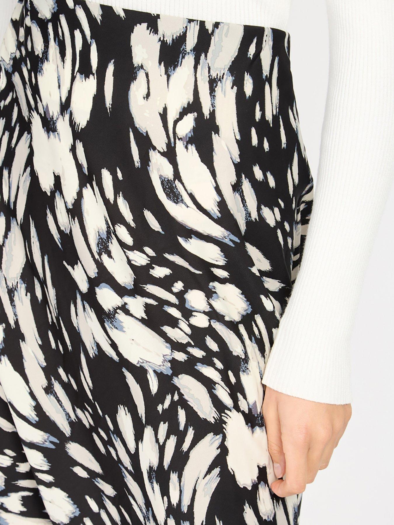 Image 4 of 4 of Little Mistress Animal Print Midi Slip Skirt - Multi