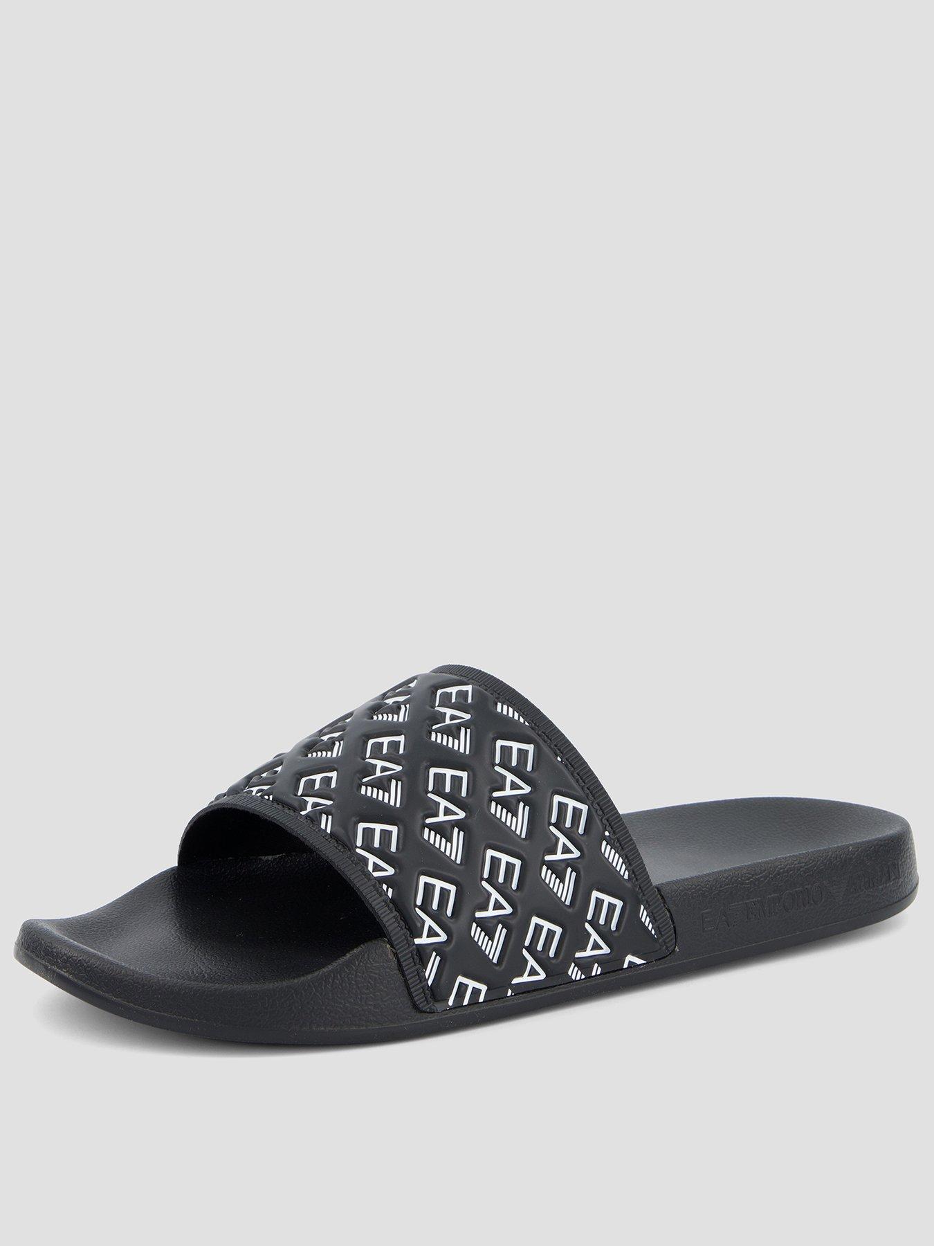 EA7 Emporio Armani All Over Logo Slider - Black