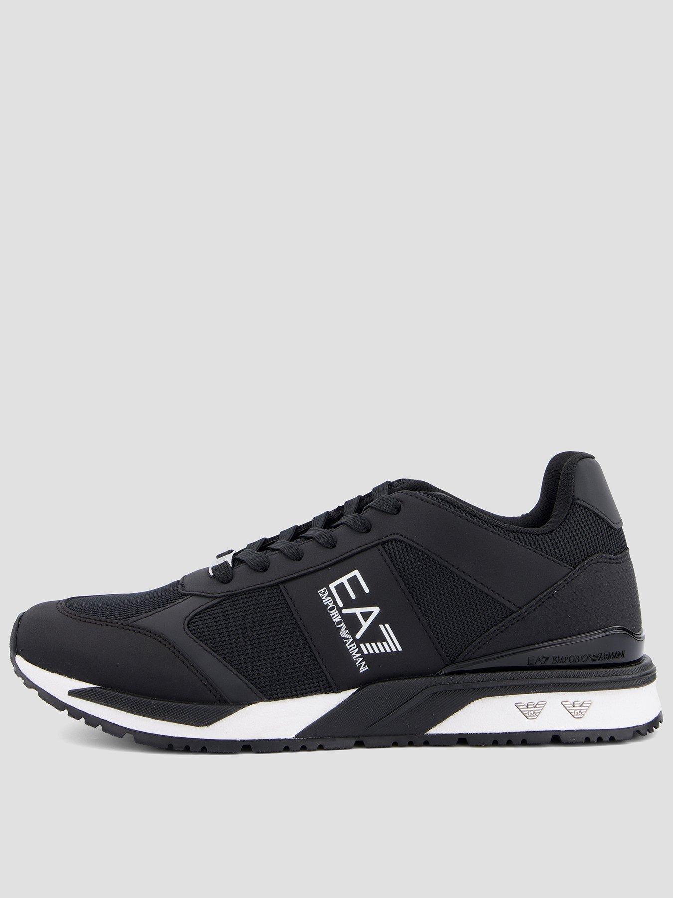 EA7 Emporio Armani Mesh  &  Pu Trainers - Black