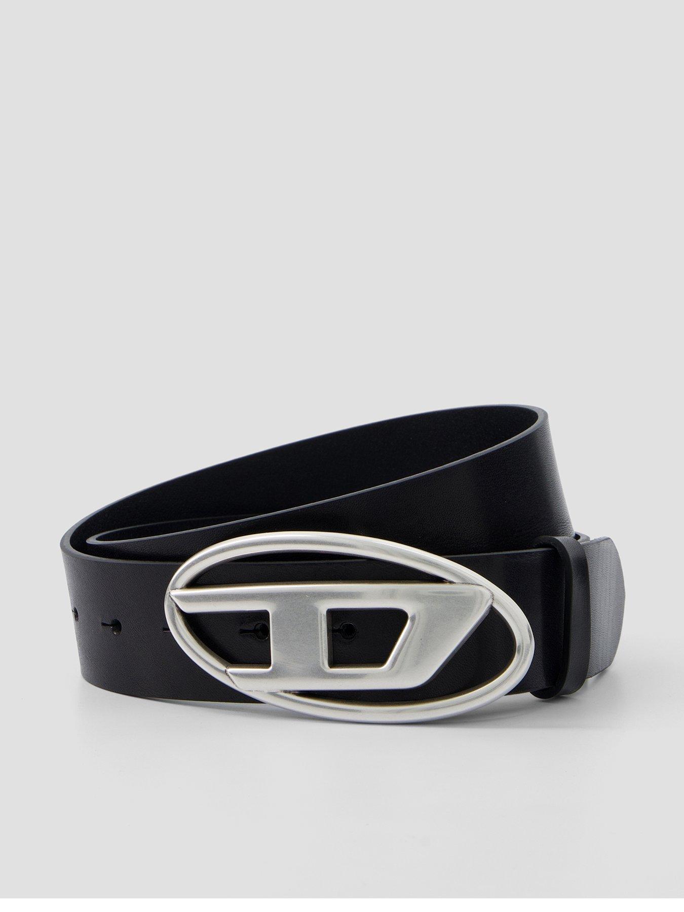 Diesel D-Oval Leather Belt - Black