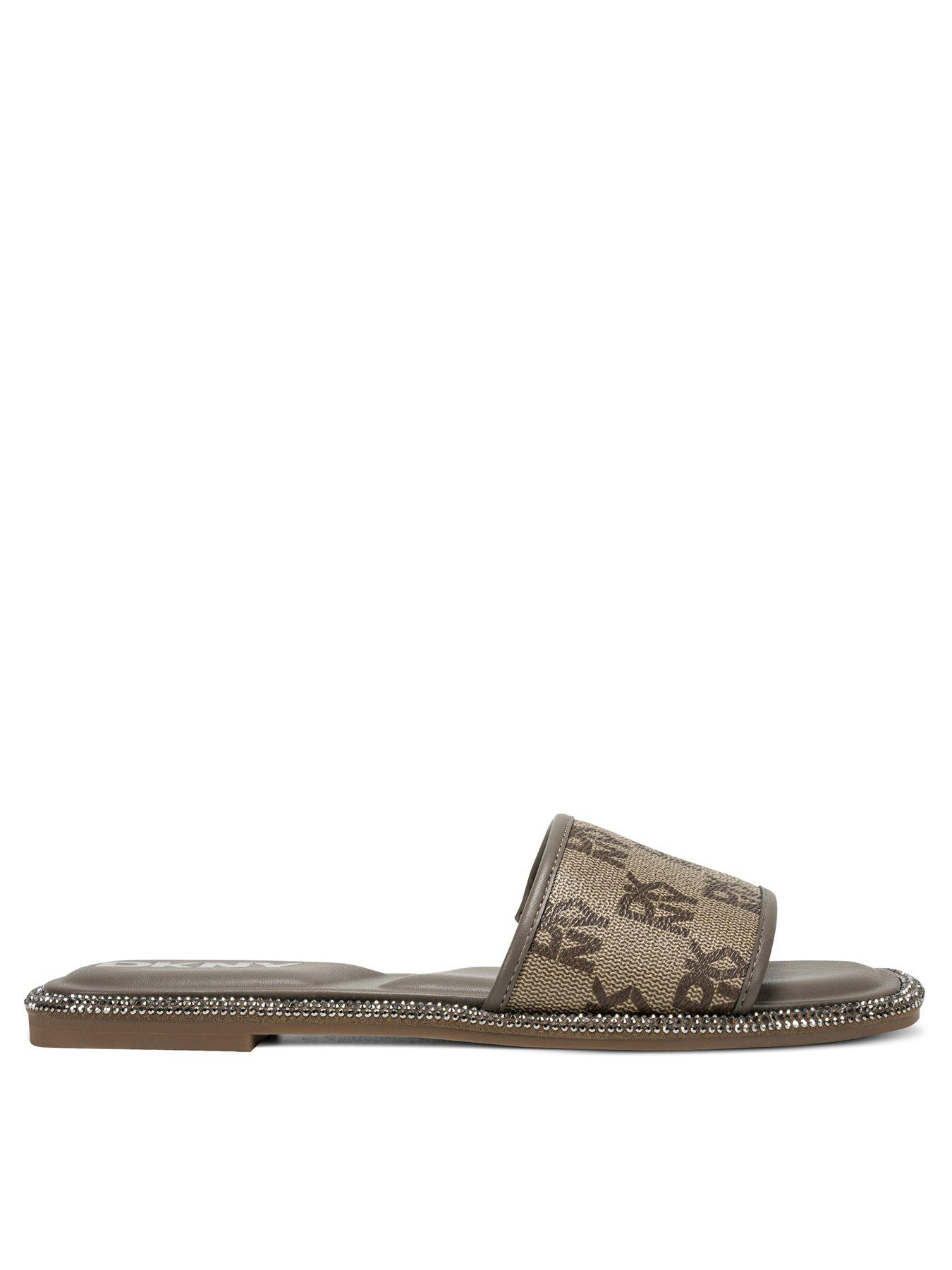  image of dkny-badin-flat-sliders-5mm-brown