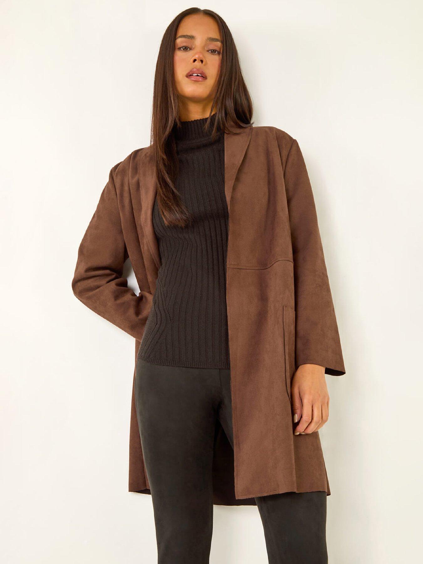 Roman Petite Faux Suede Pocket Jacket