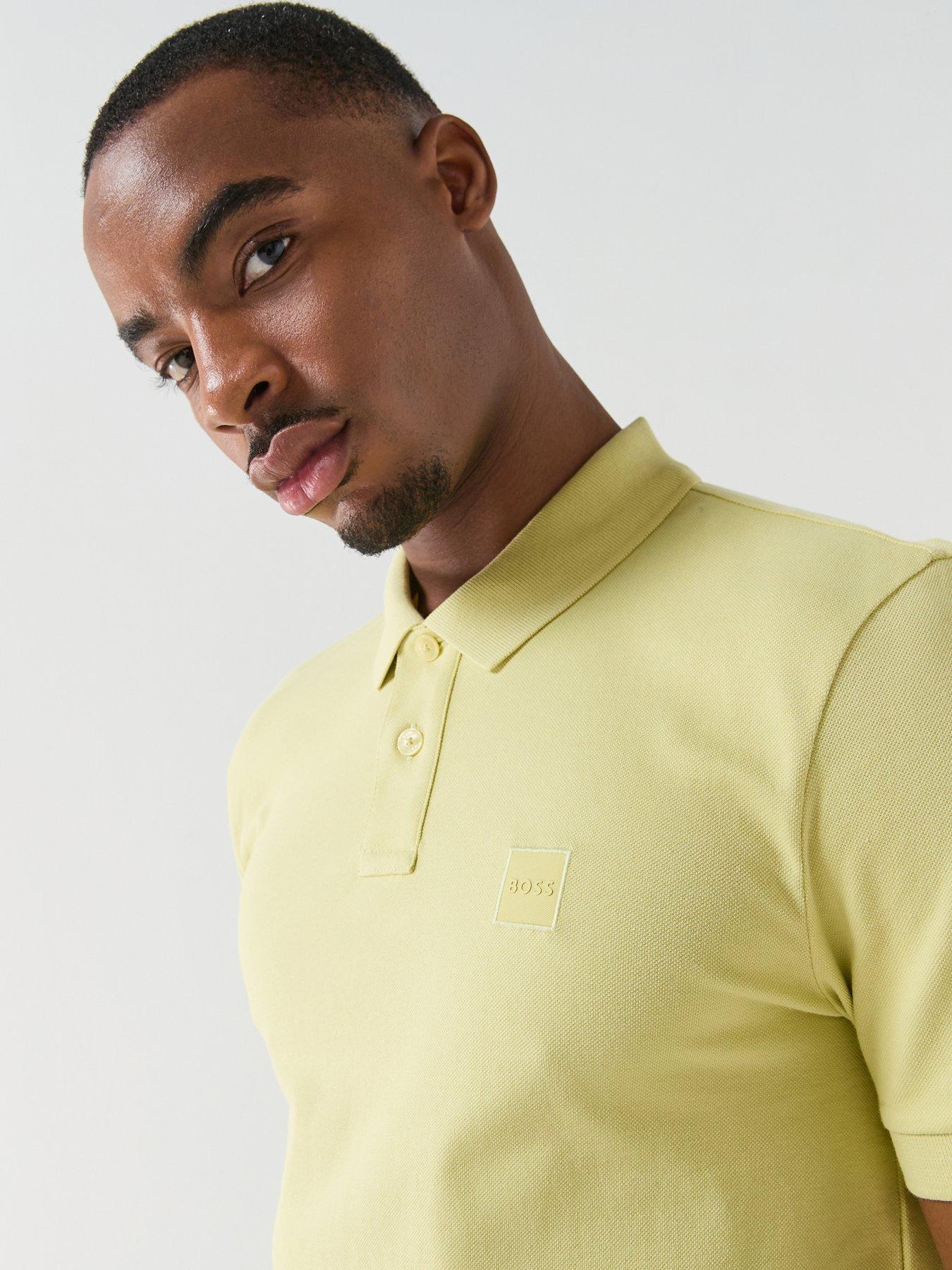 BOSS Passenger Tonal Patch Logo Polo Shirt - Dark Yellow | Littlewoods