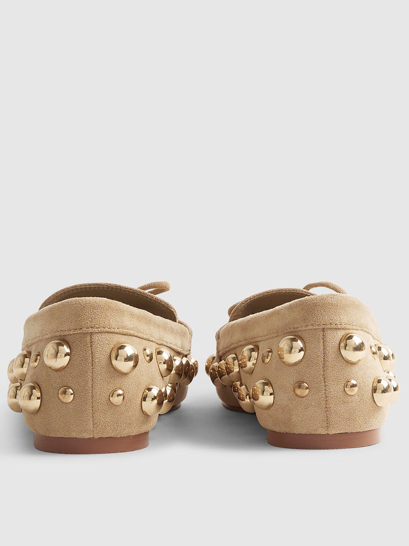  image of river-island-suede-loafer-with-studs-brown