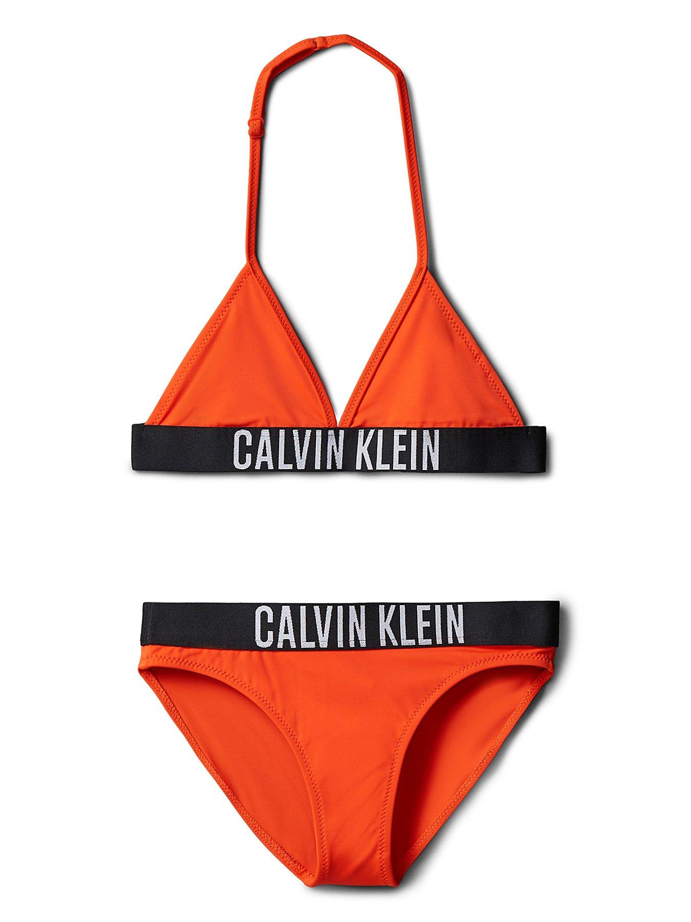 Image 1 of 2 of Calvin Klein Girls Triangle Bikini Set - Orange