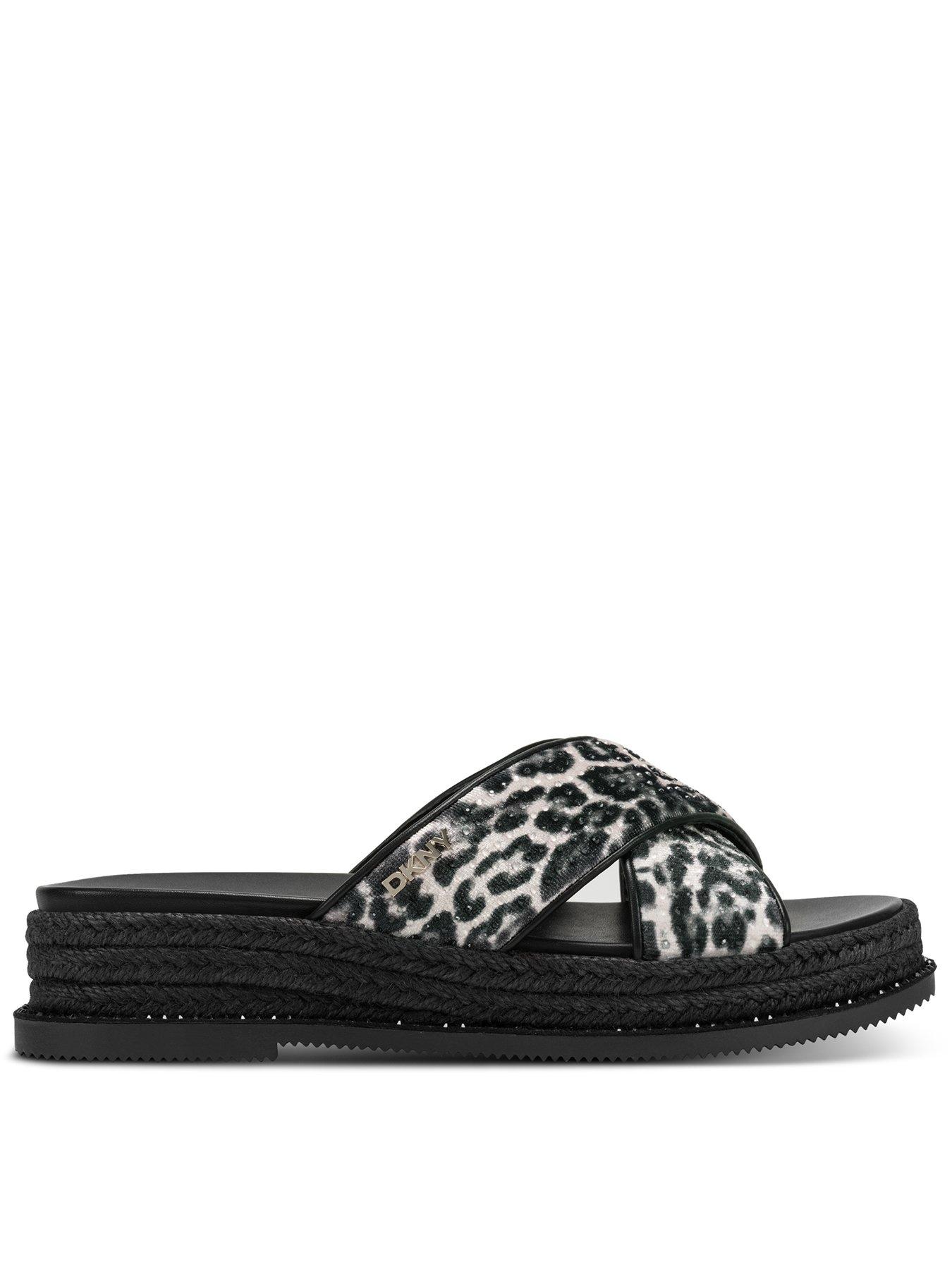 DKNY Berris - X Band Wedge Espadrille 40mm - Black