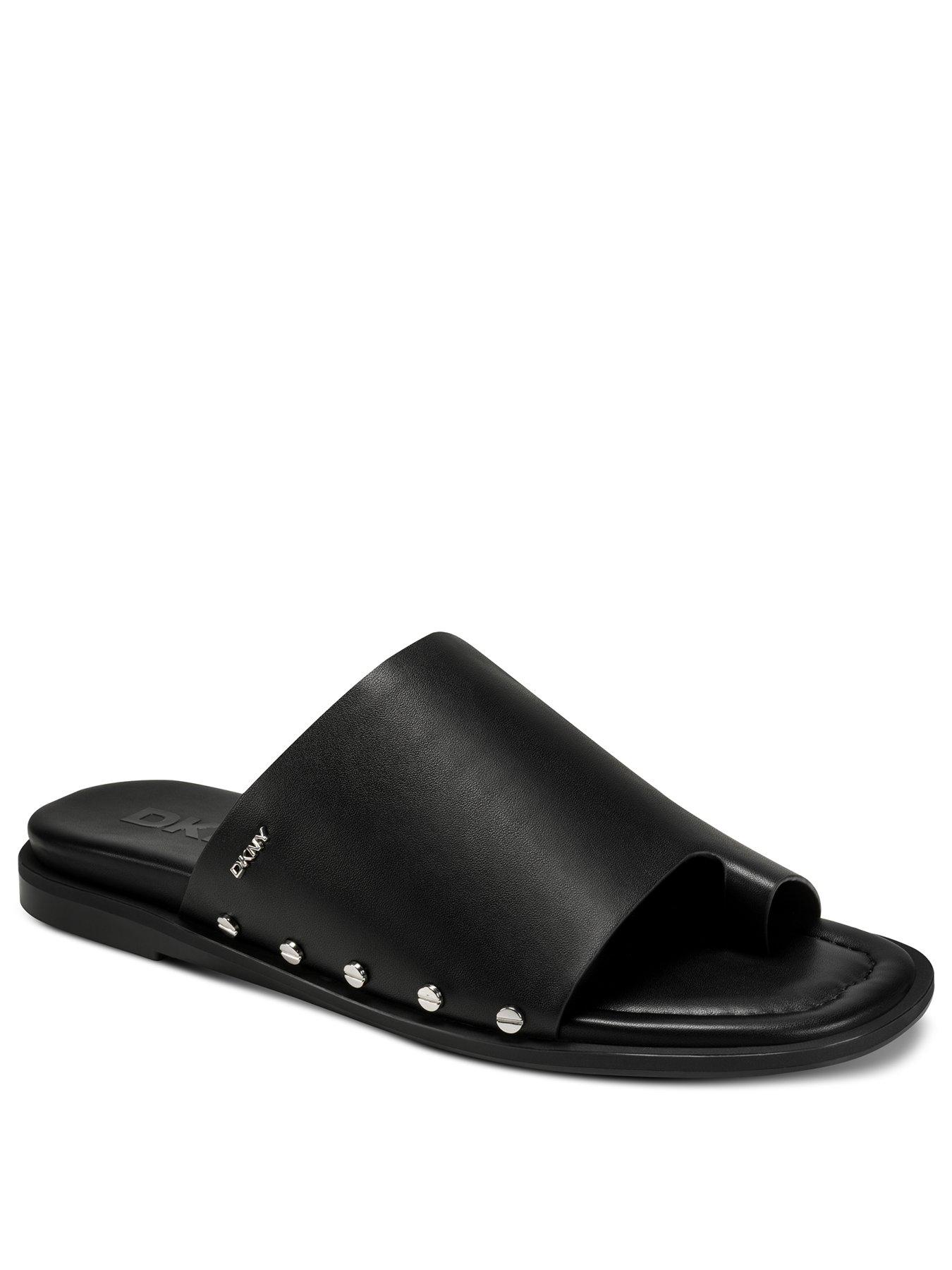 Image 2 of 5 of DKNY Colwyn - Flat Sandal With Toe Loop - Black