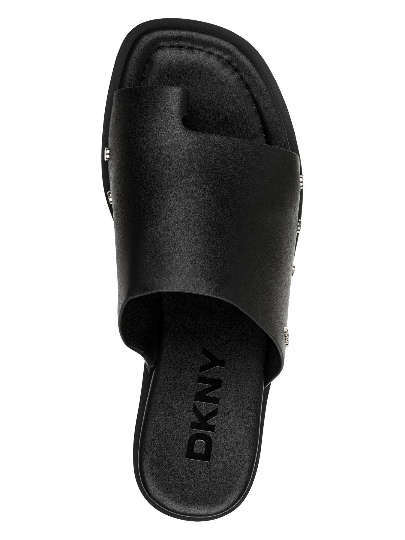 Image 4 of 5 of DKNY Colwyn - Flat Sandal With Toe Loop - Black