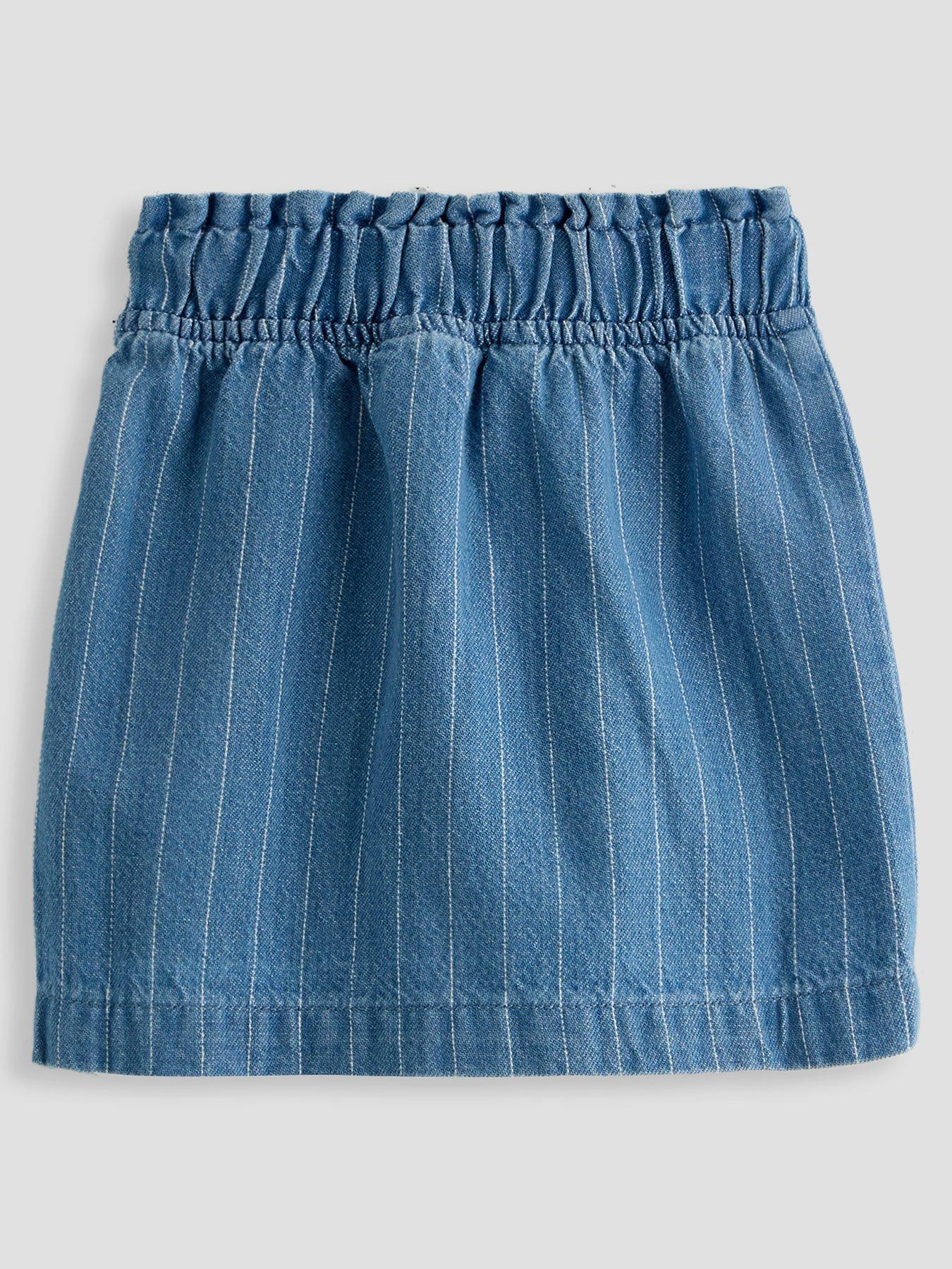 Image 2 of 4 of The Very Collection Girls Denim Button Through Mini Skirt - Blue