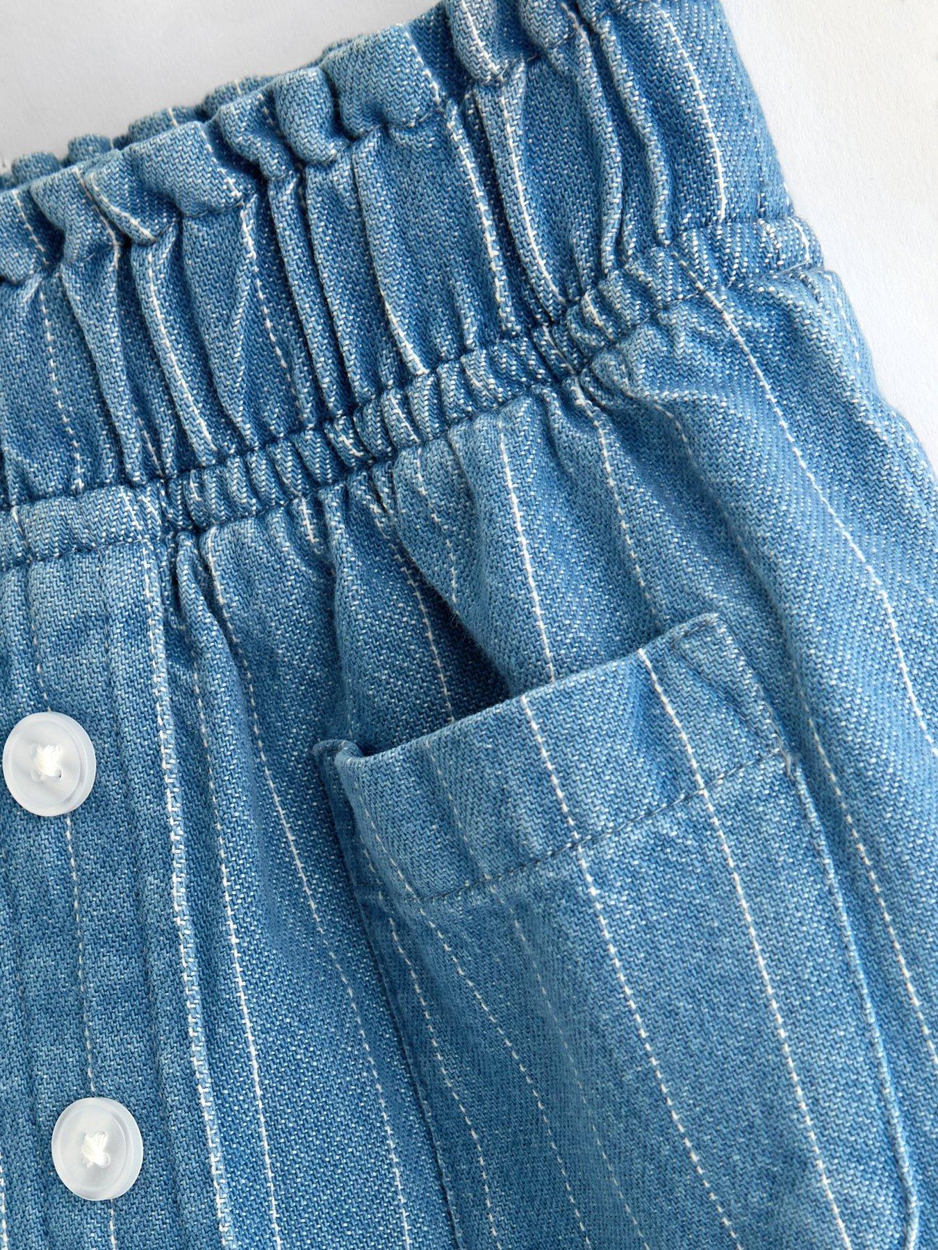 Image 3 of 4 of The Very Collection Girls Denim Button Through Mini Skirt - Blue