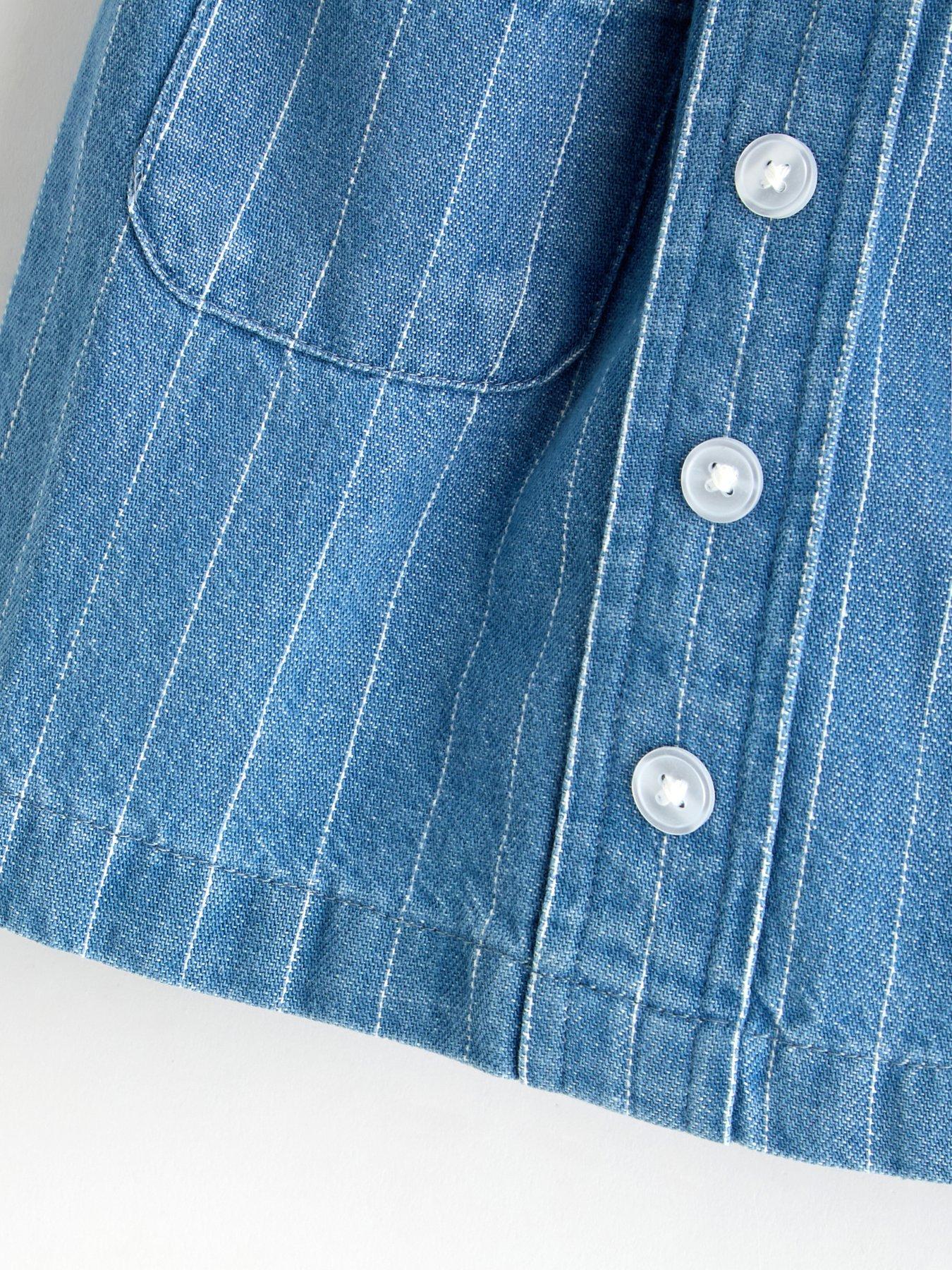 Image 4 of 4 of The Very Collection Girls Denim Button Through Mini Skirt - Blue