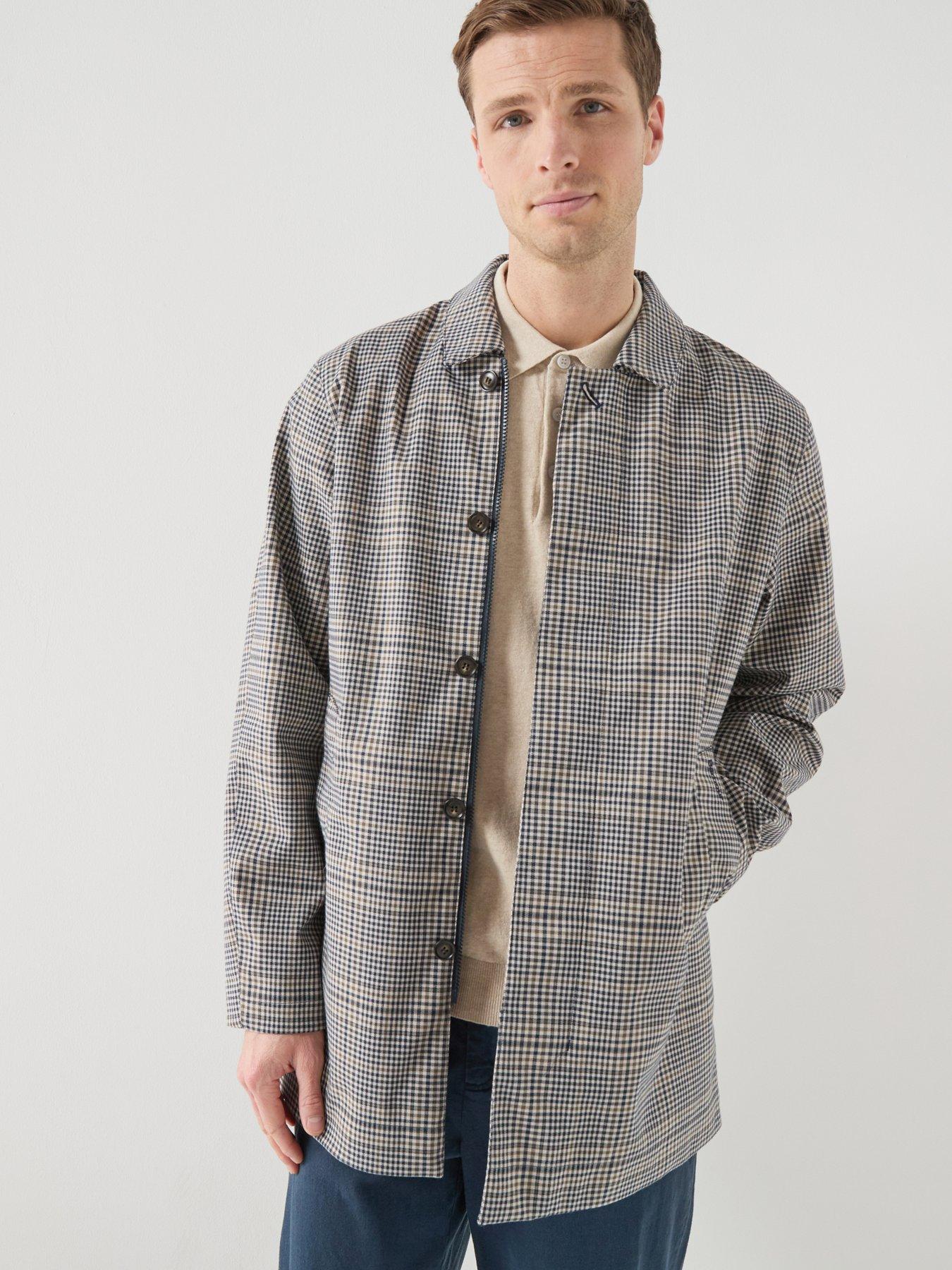 Image 1 of 6 of Barbour Rokig Check Waterproof Mac Jacket - Grey