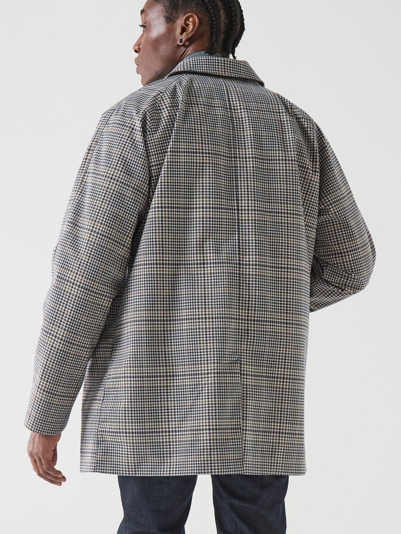  image of barbour-rokig-check-waterproof-mac-jacket-grey