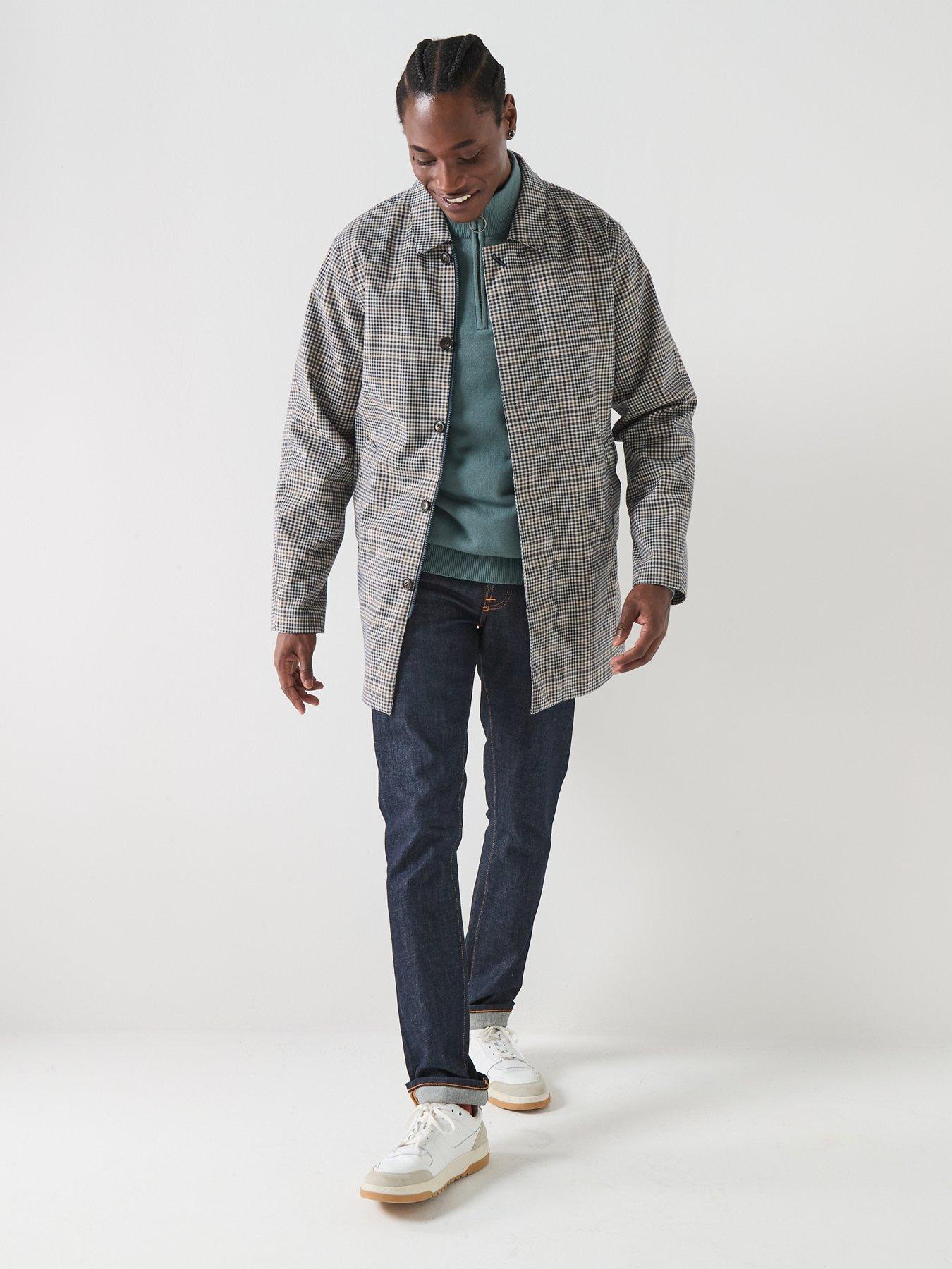  image of barbour-rokig-check-waterproof-mac-jacket-grey