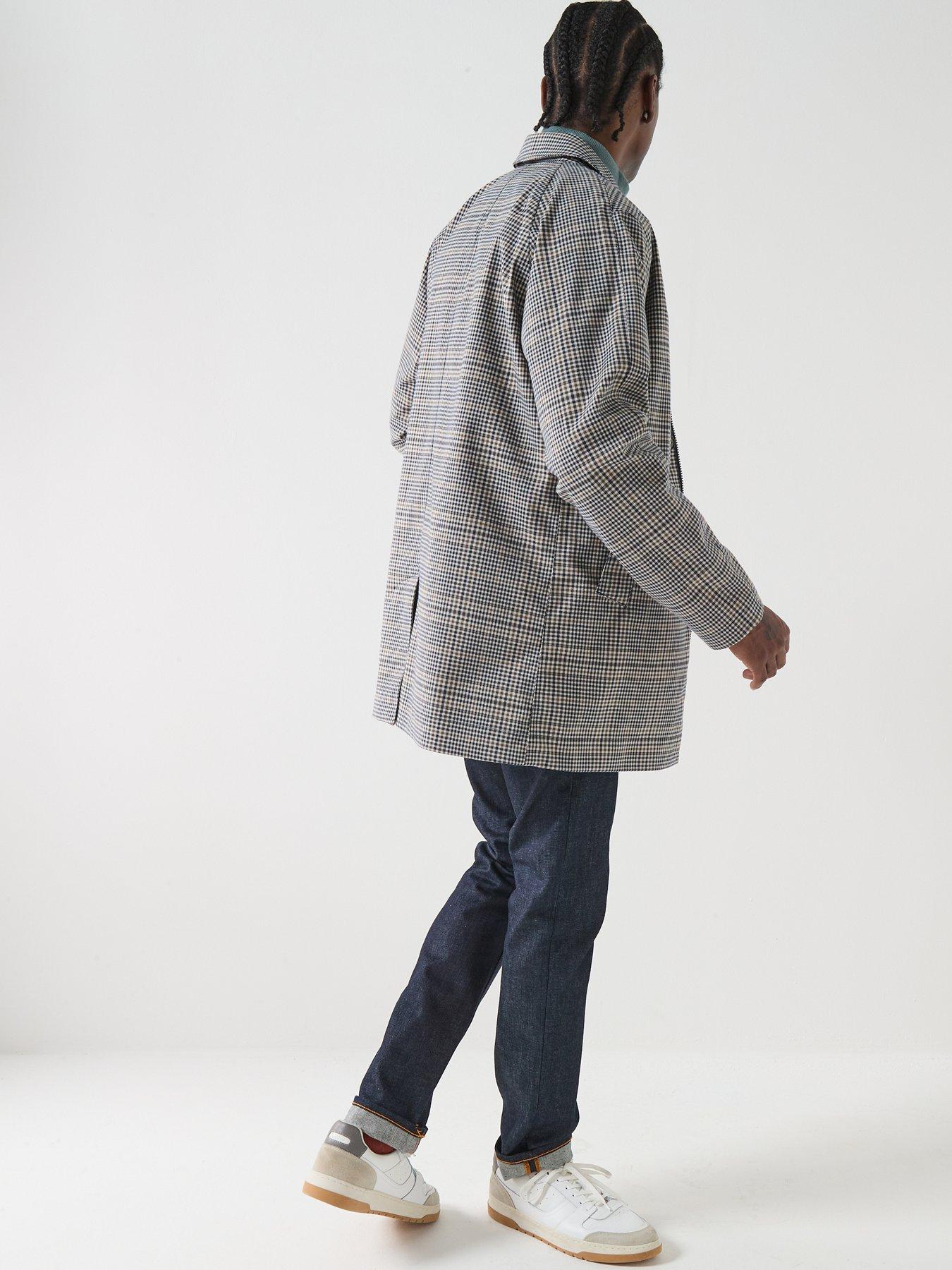  image of barbour-rokig-check-waterproof-mac-jacket-grey