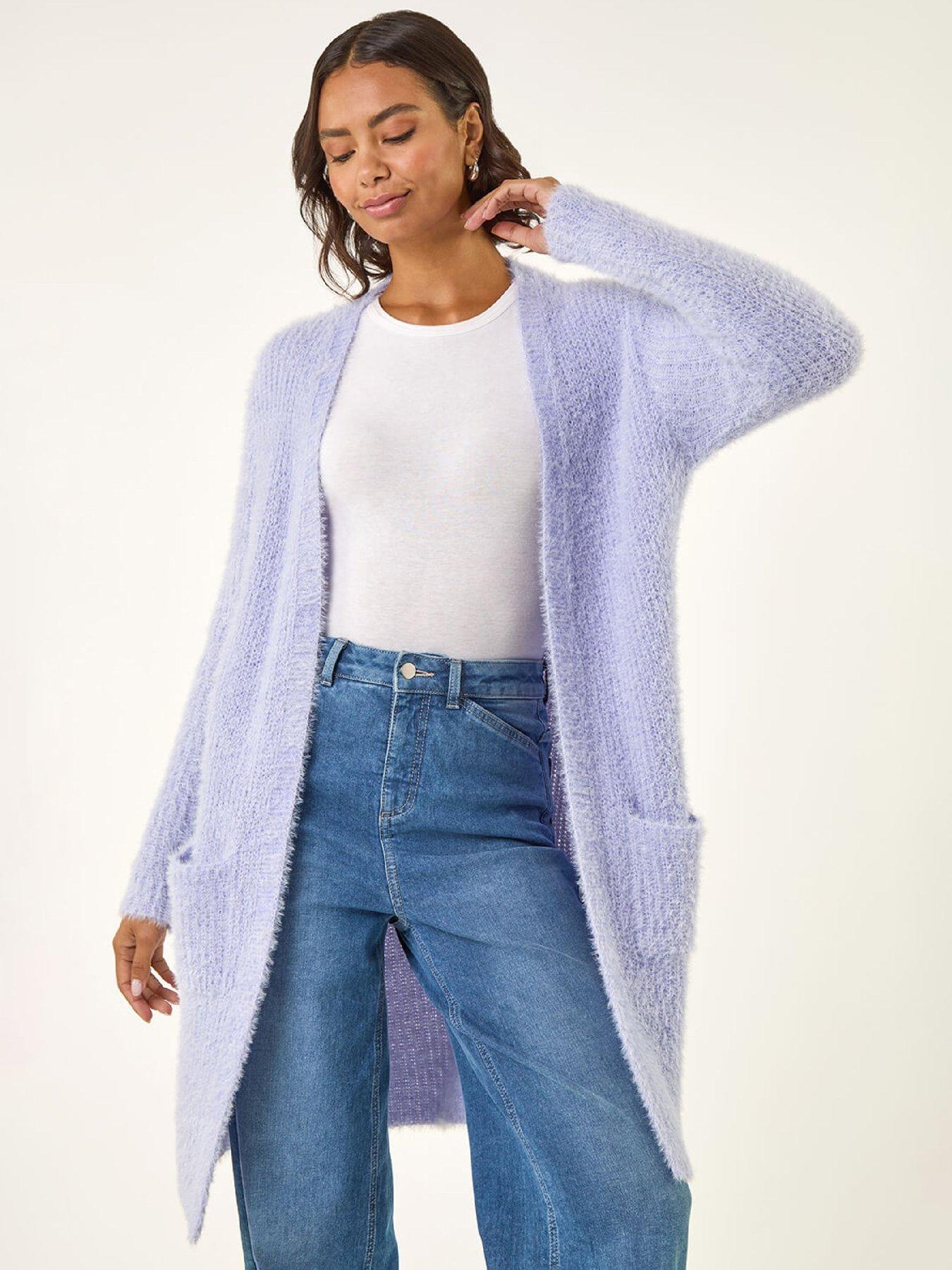 Roman Metallic Longline Knit Cardigan