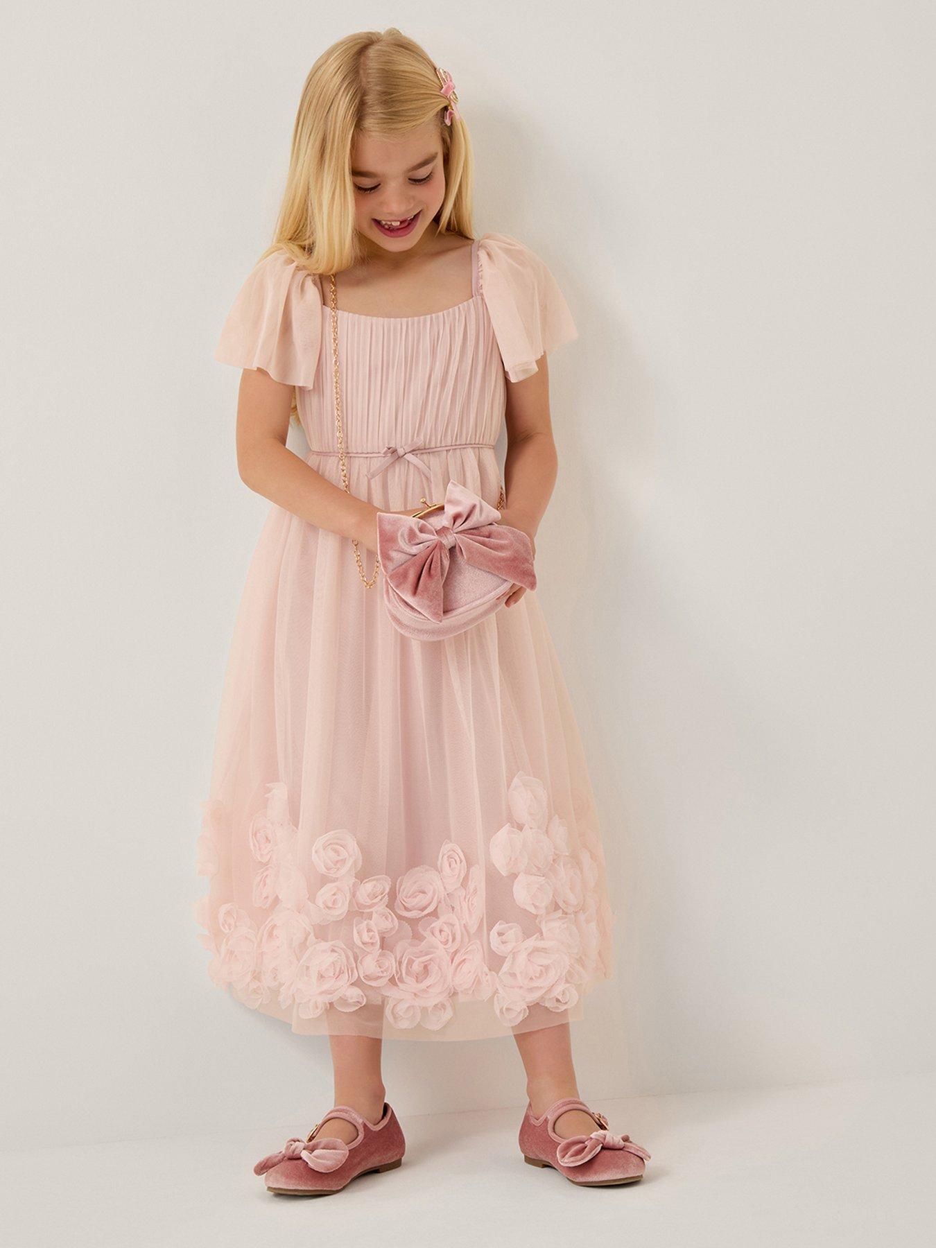  image of monsoon-girls-evangaline-roses-dress-pink