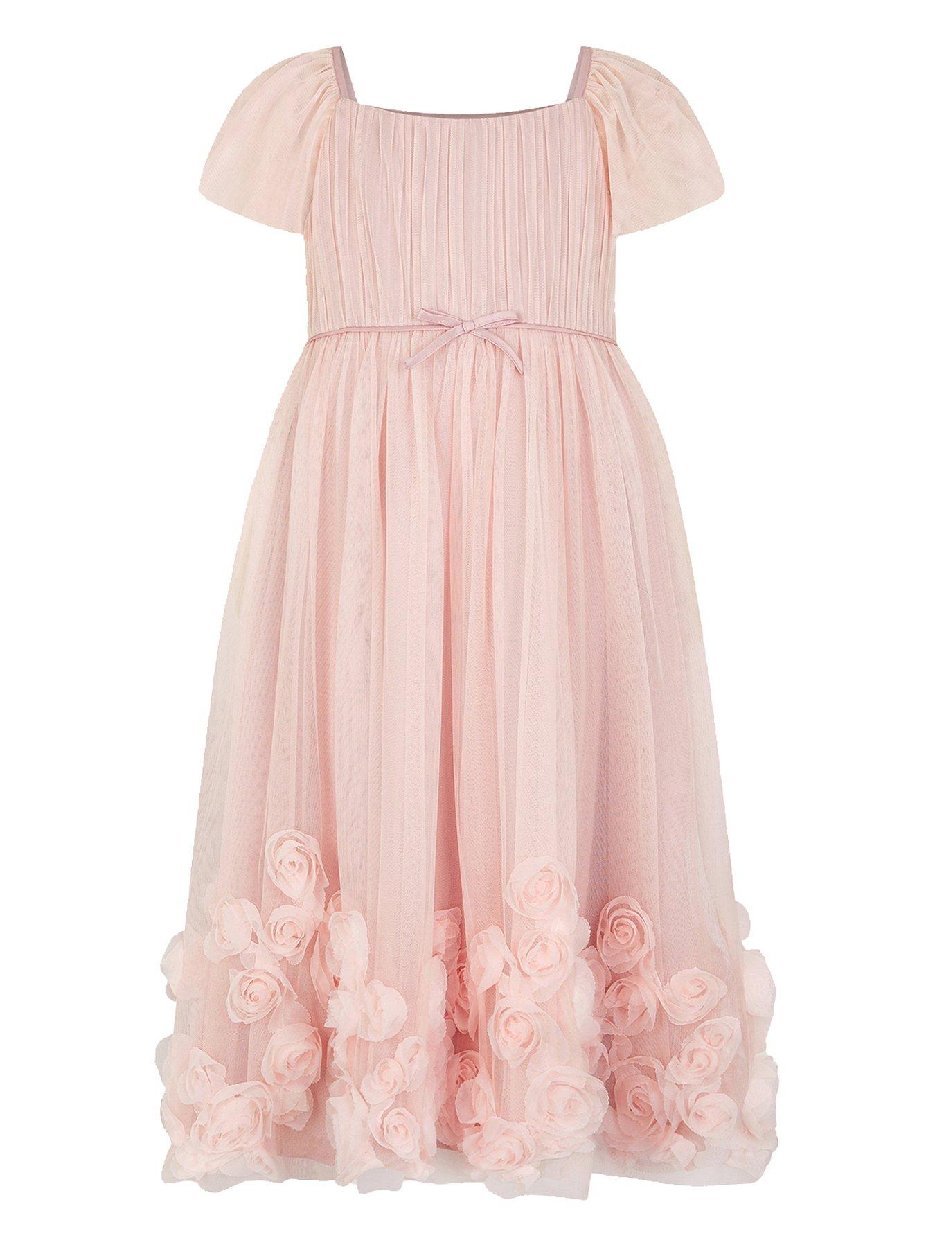  image of monsoon-girls-evangaline-roses-dress-pink