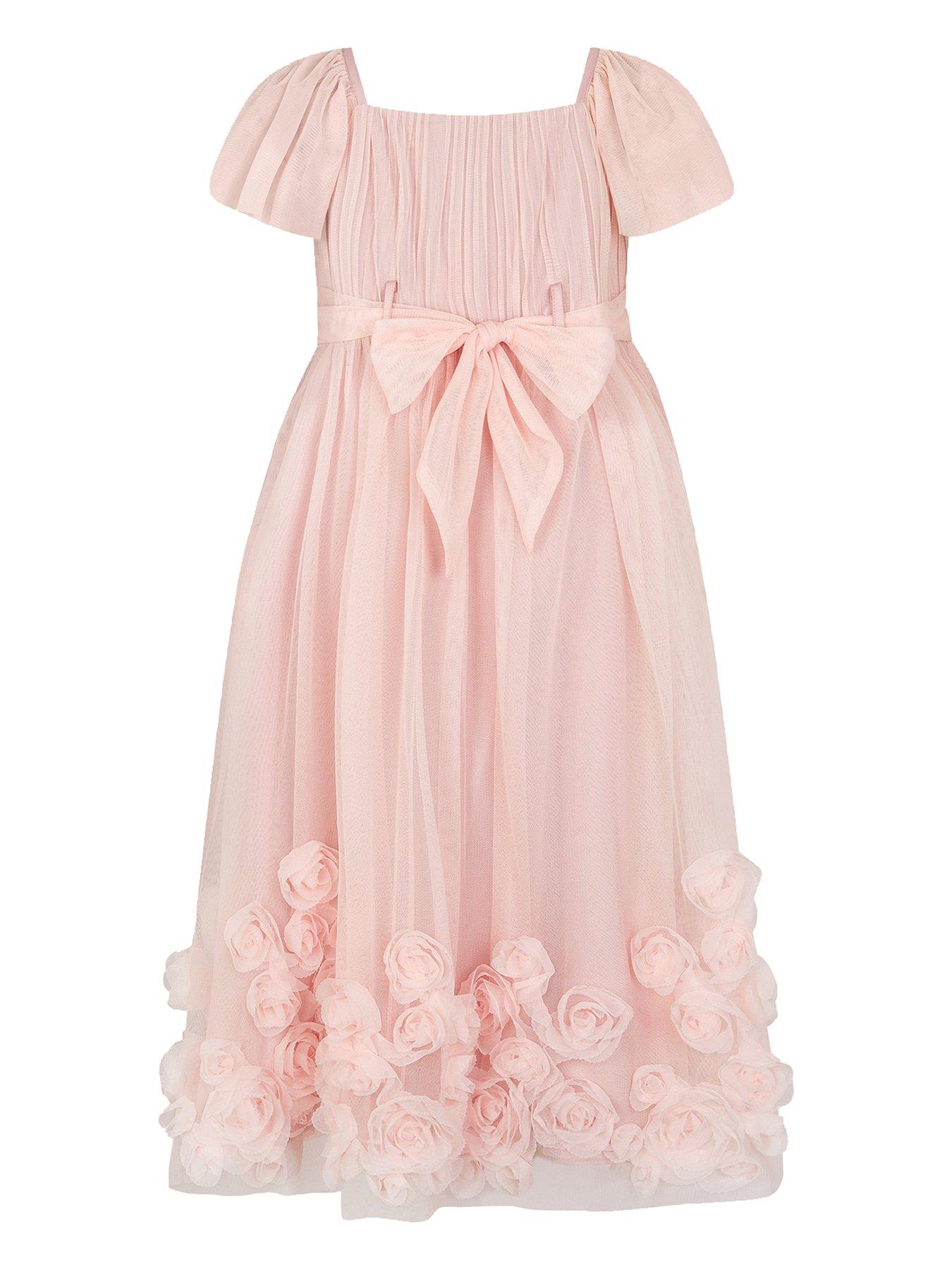  image of monsoon-girls-evangaline-roses-dress-pink