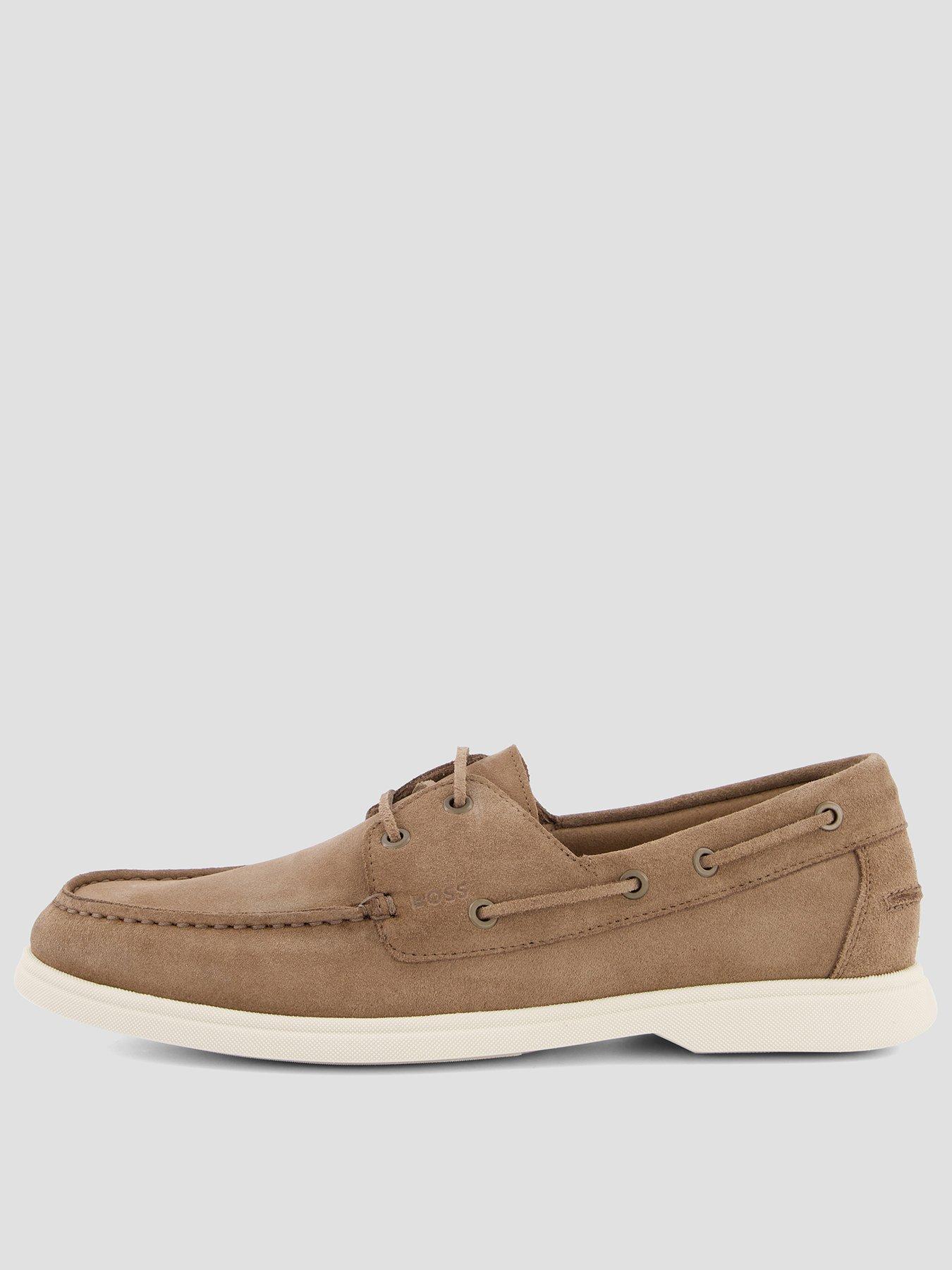  image of boss-sienne-suede-boat-shoes-beige