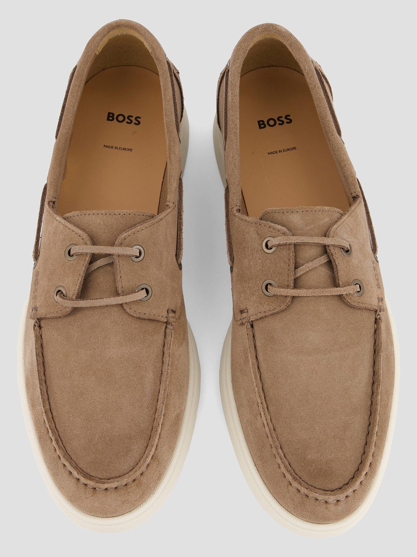  image of boss-sienne-suede-boat-shoes-beige