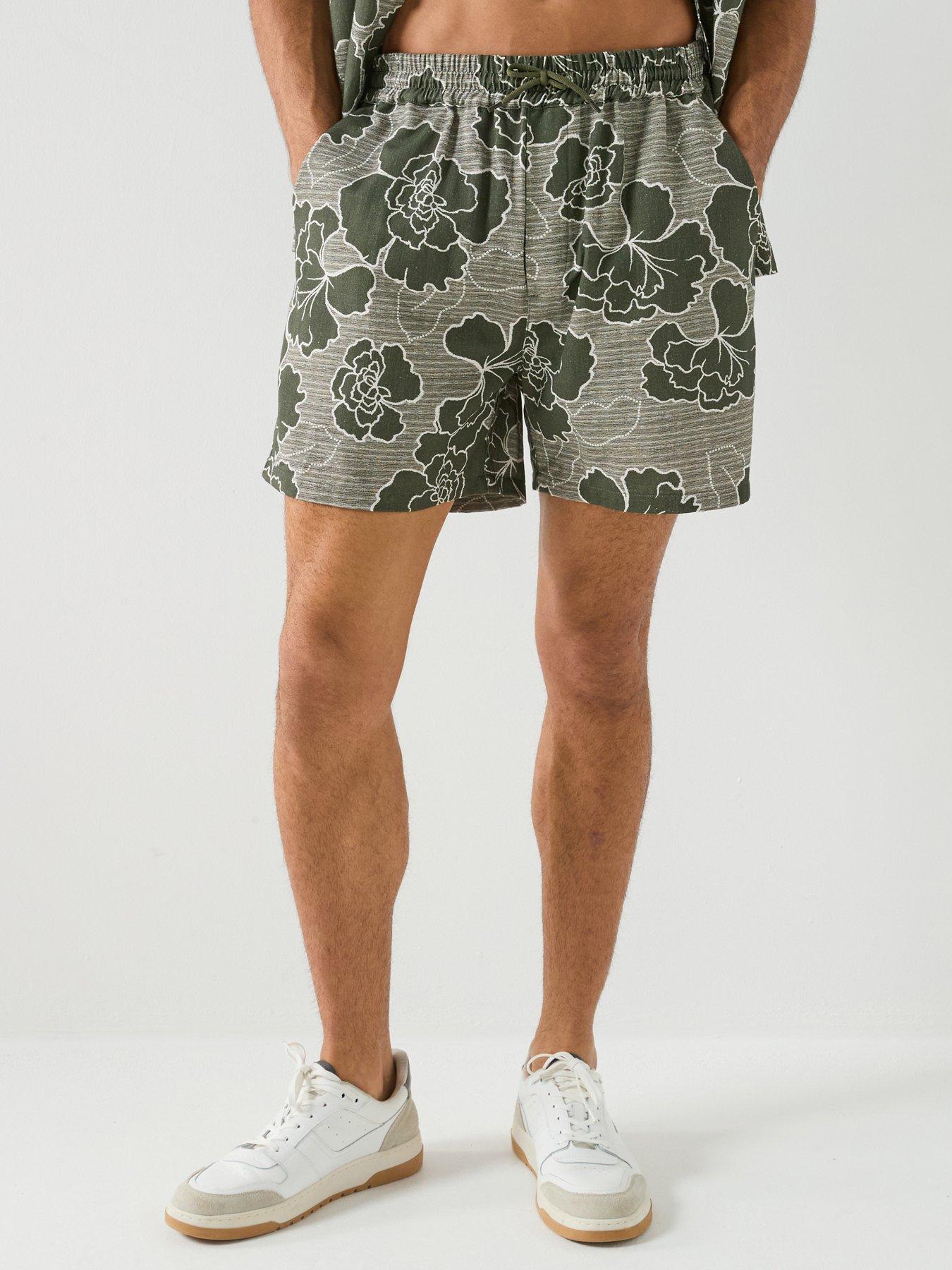 Les Deux Charlie Poppy Aop Floral Shorts - Green