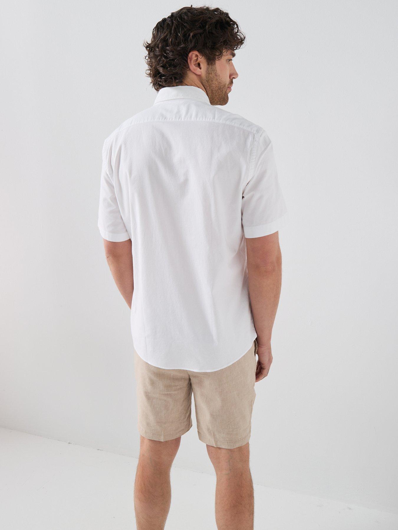 Image 2 of 6 of BOSS Button Down Short Sleeve Shirt - White