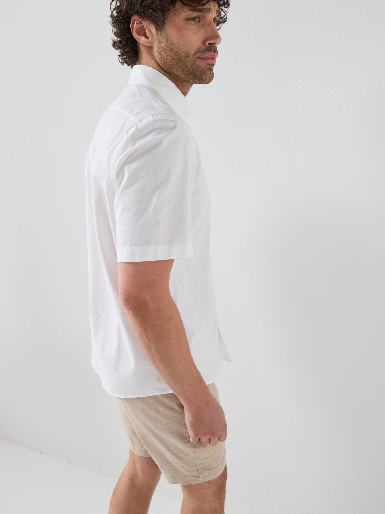 Image 5 of 6 of BOSS Button Down Short Sleeve Shirt - White
