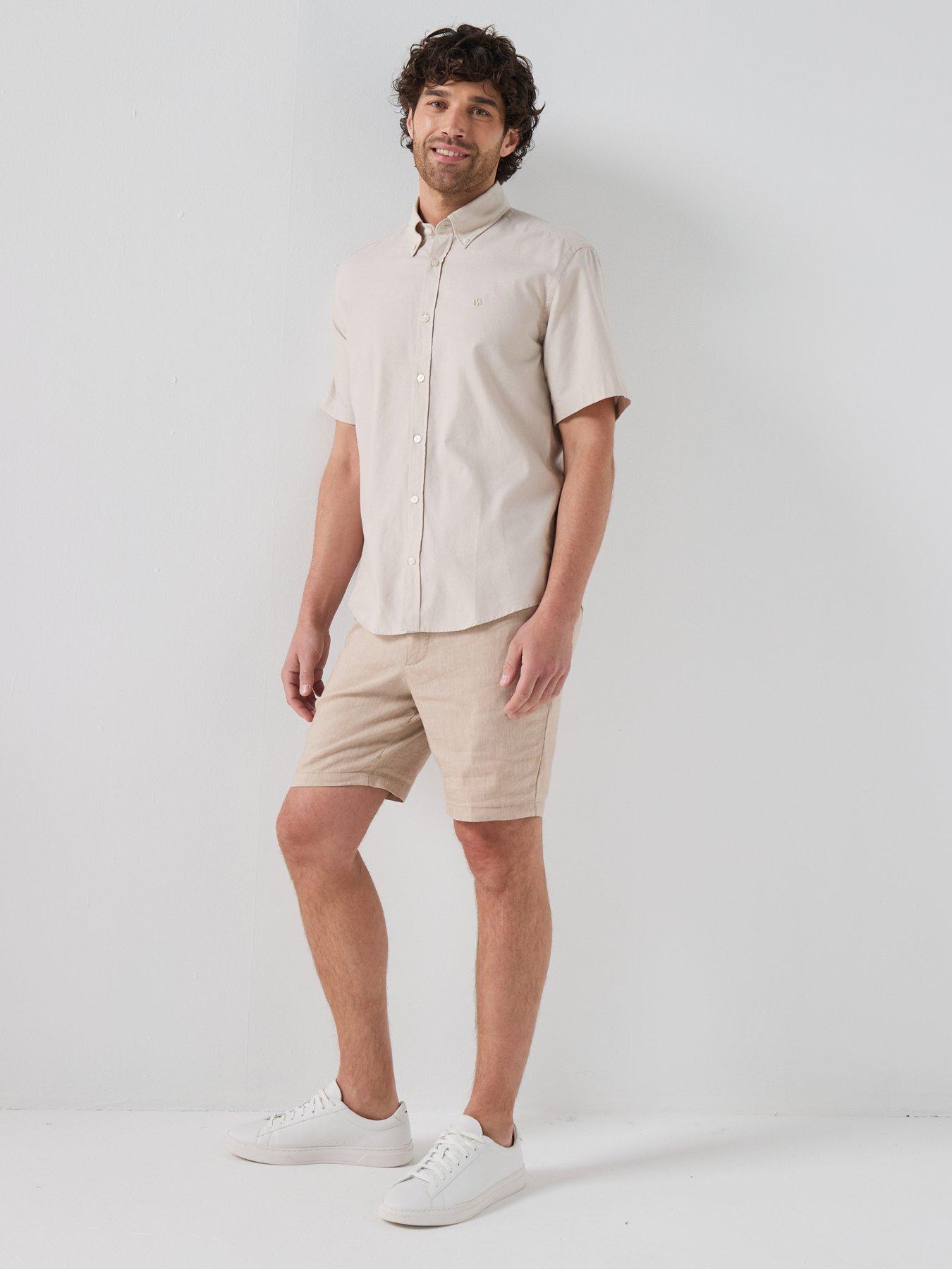 Image 3 of 5 of BOSS H-Liam Button Down Short Sleeve Shirt - Beige