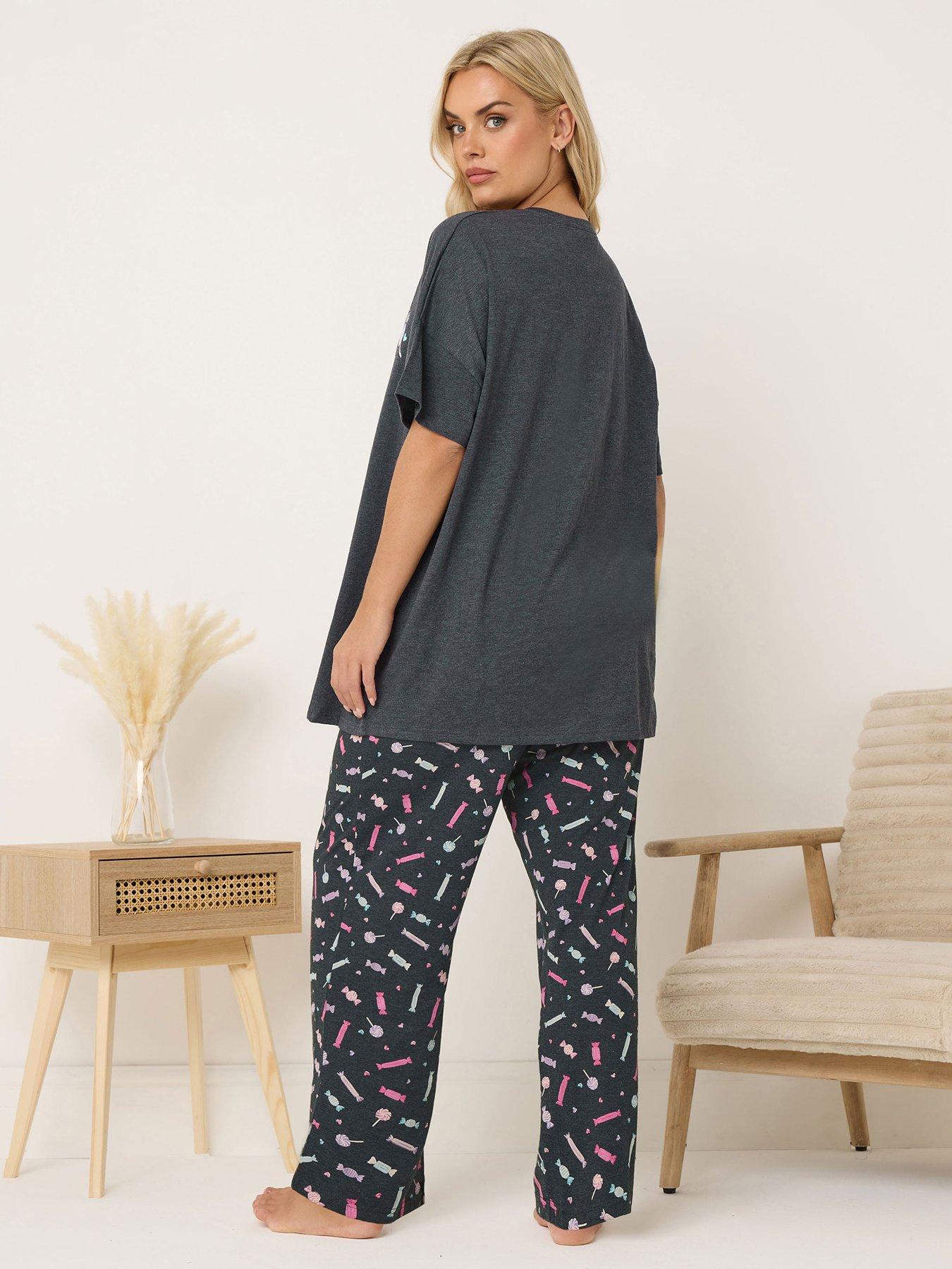 Image 2 of 4 of Yours Curve Sleep Is Sweet Pyjama Set - Grey